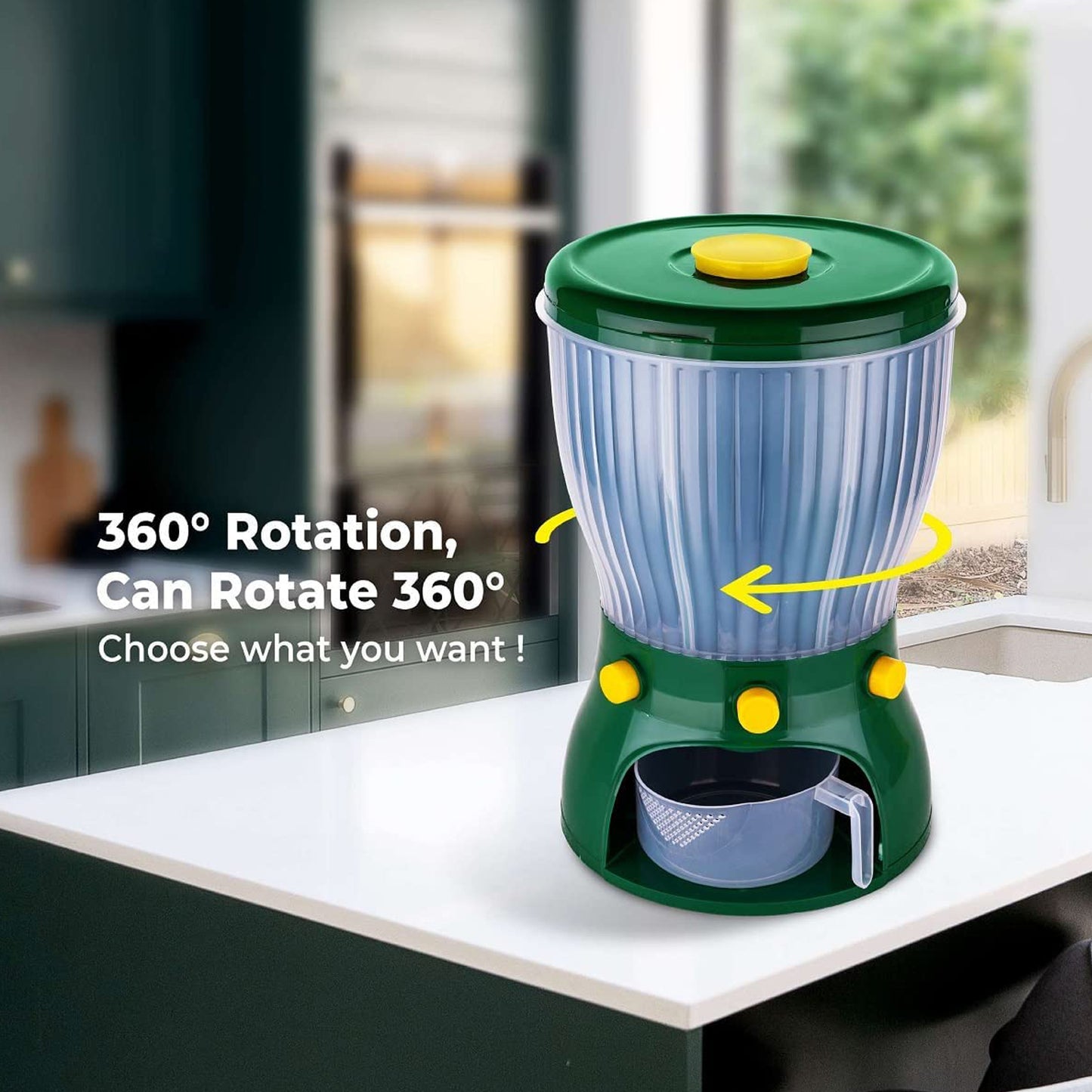 4 In 1 360 Degree Rotation Cereal Dispenser (Approx 10 Kg 1 Pc) - eazy cart store