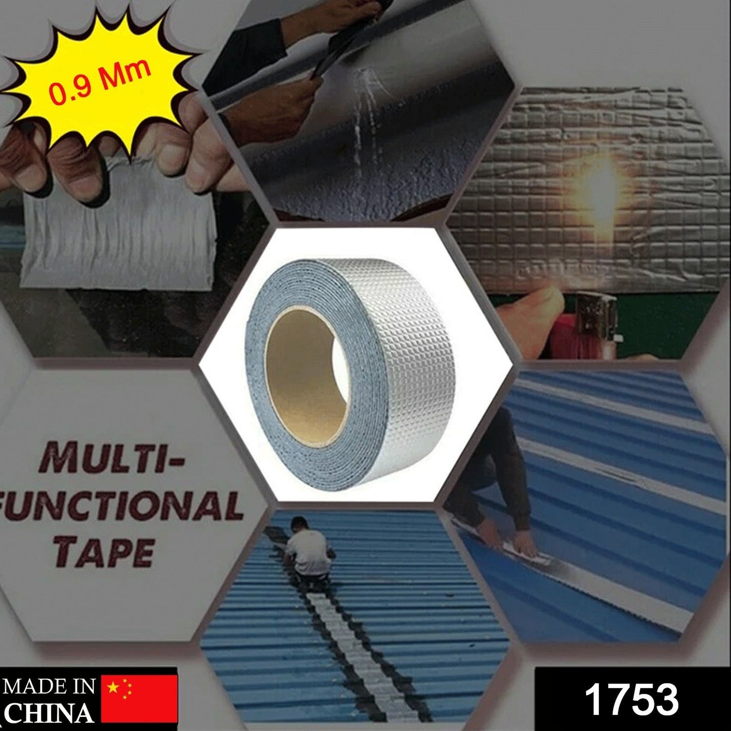 1753 Self-adhesive Insulation Resistant High Temperature Heat Reflective Aluminium Foil Duct Tape Roll (0.9mm) - eazy cart store