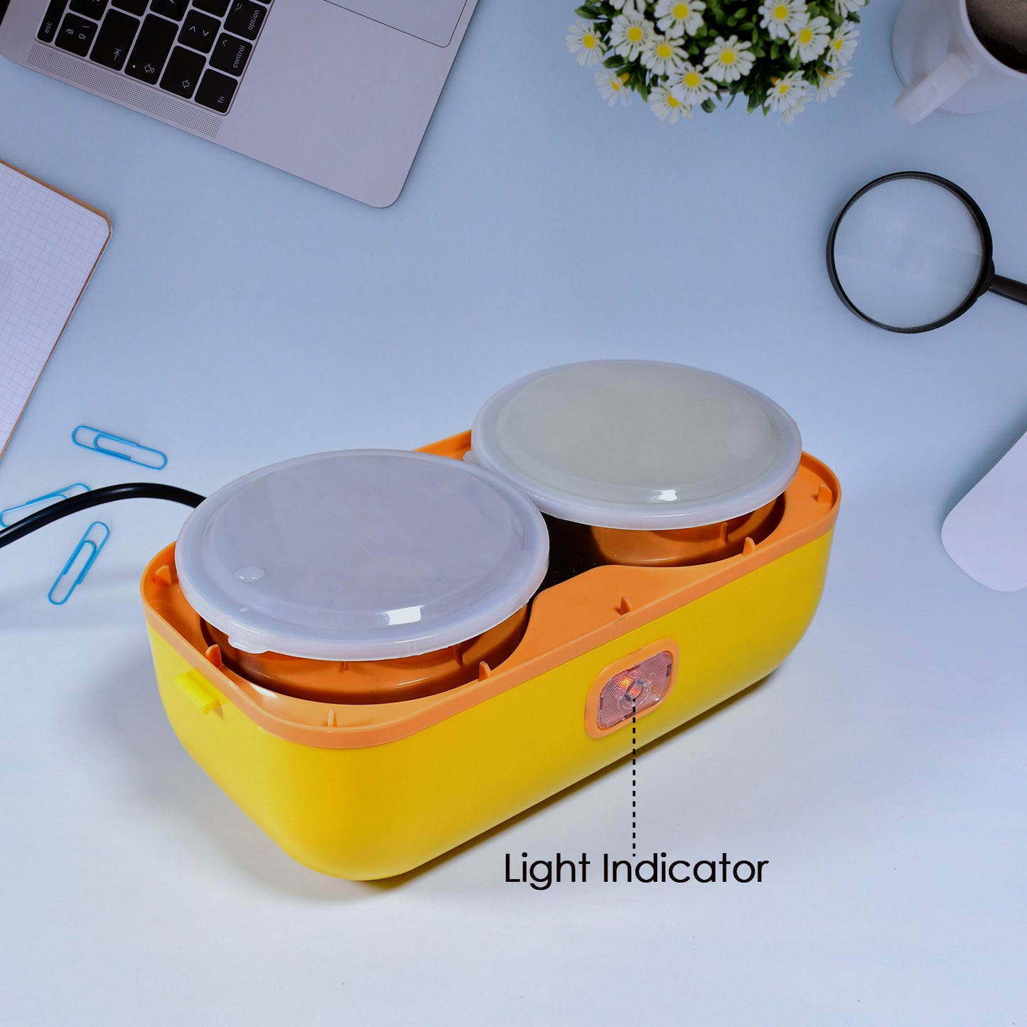 2944 2layer Electric Lunch Box For Office Portable Lunch Warmer With Removable 4 Stainless Steel Container. - eazy cart store