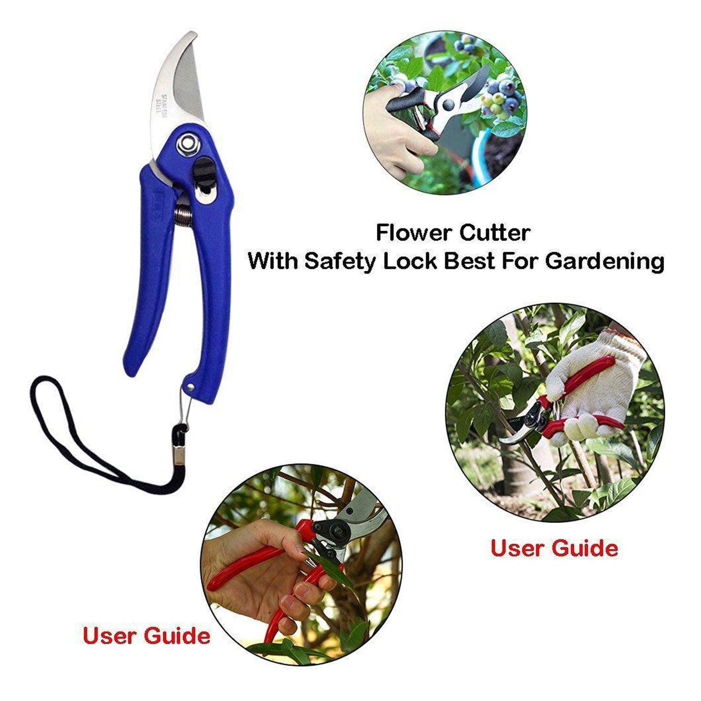 0465a Garden Shears Pruners Scissor For Cutting Branches Flowers Leaves Pruning Seeds - eazy cart store