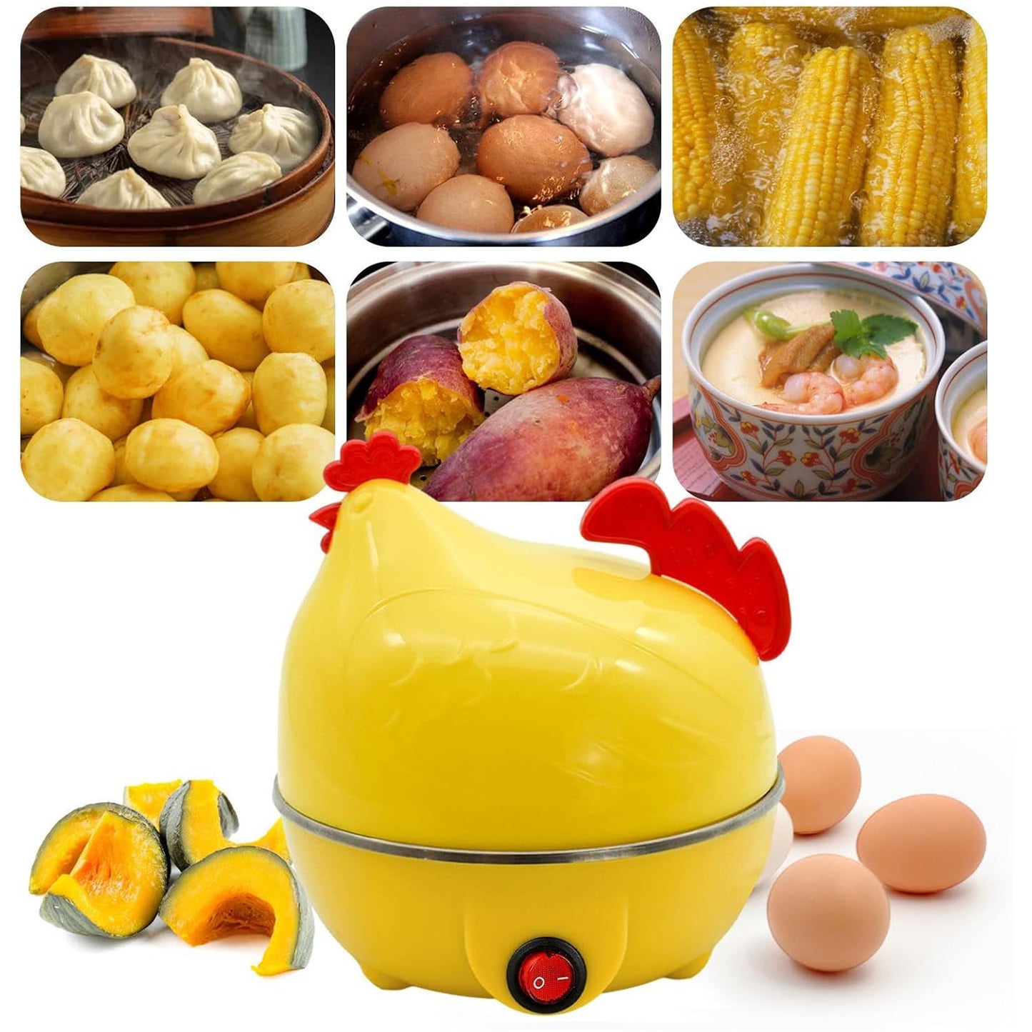 Electric Egg Boiler Chicken Shaped Egg Kettle Cooker (1 Pc) - eazy cart store