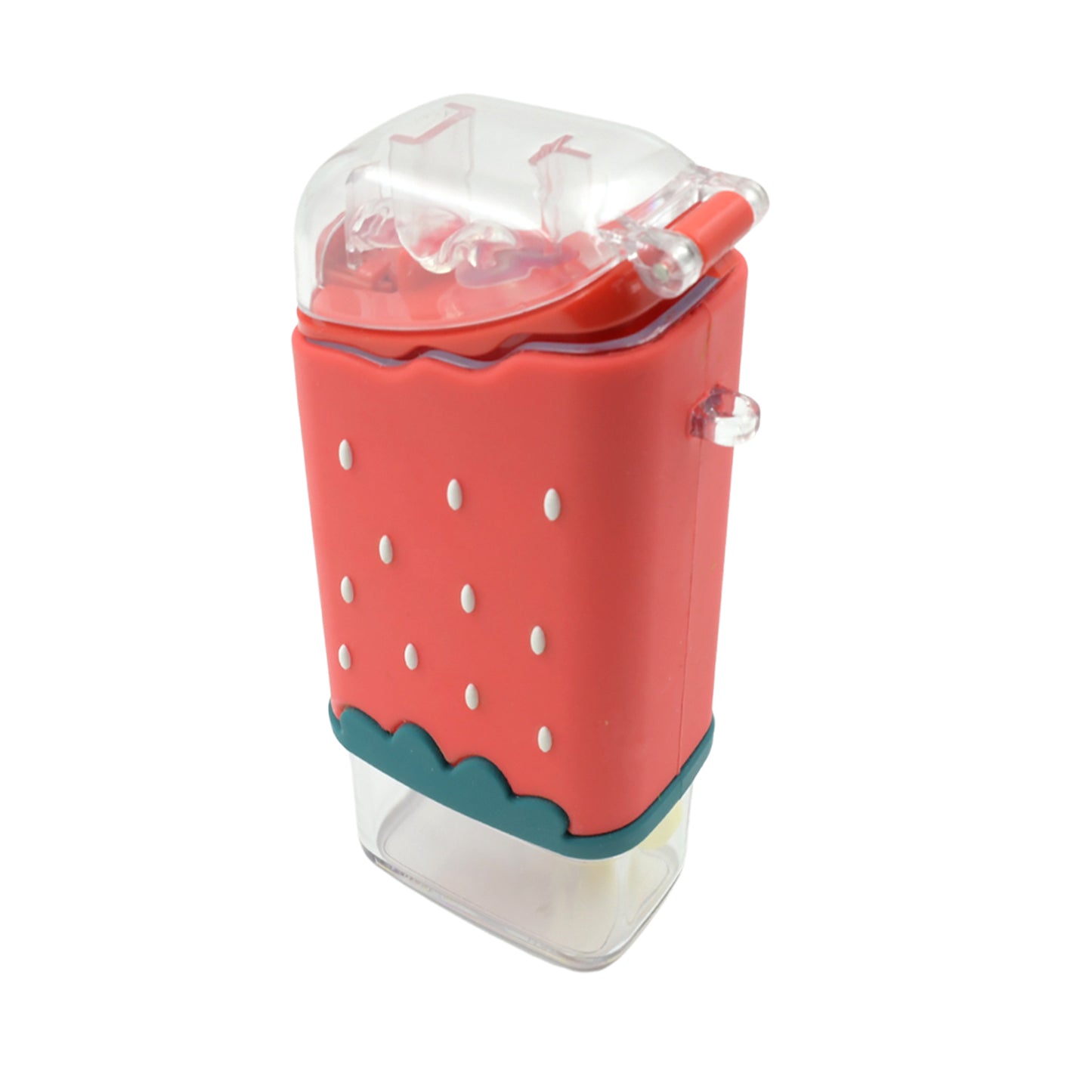 12555 Portable Cute Water Bottle For Kids Unique Ice Cream Shape Water Cup Popsicle Shaped Plastic Kettle With Straw Adjustable Shoulder Strap Bpa Free Leakproof (300 Ml) - eazy cart store