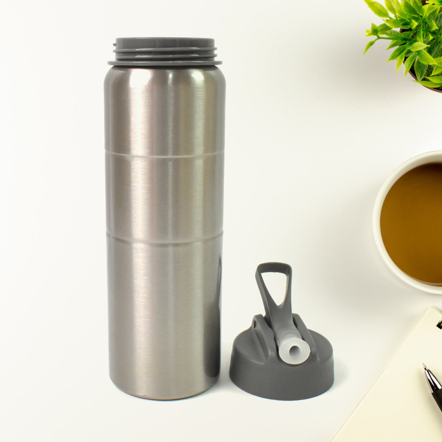 Steel Water Bottle Fridge Water Bottle With Straw (750ml) - eazy cart store