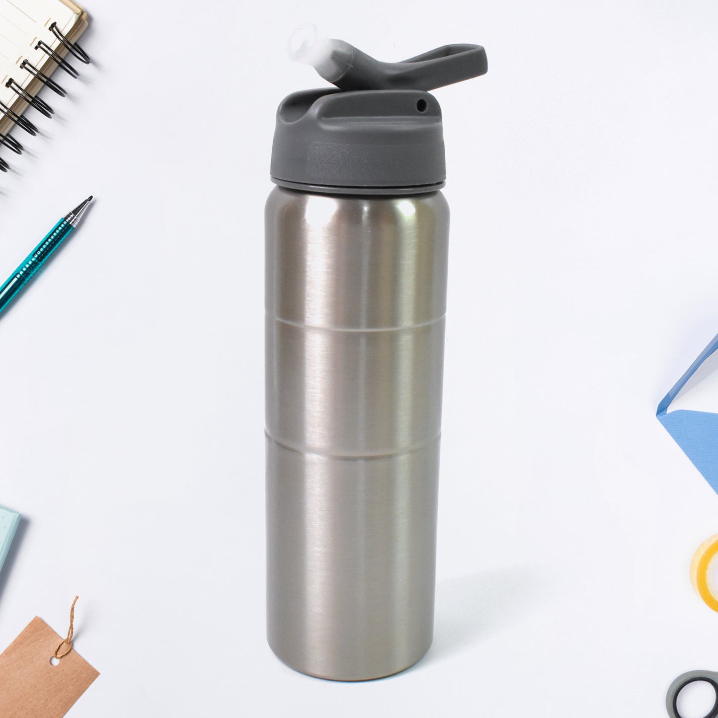 Steel Water Bottle Fridge Water Bottle With Straw (750ml) - eazy cart store