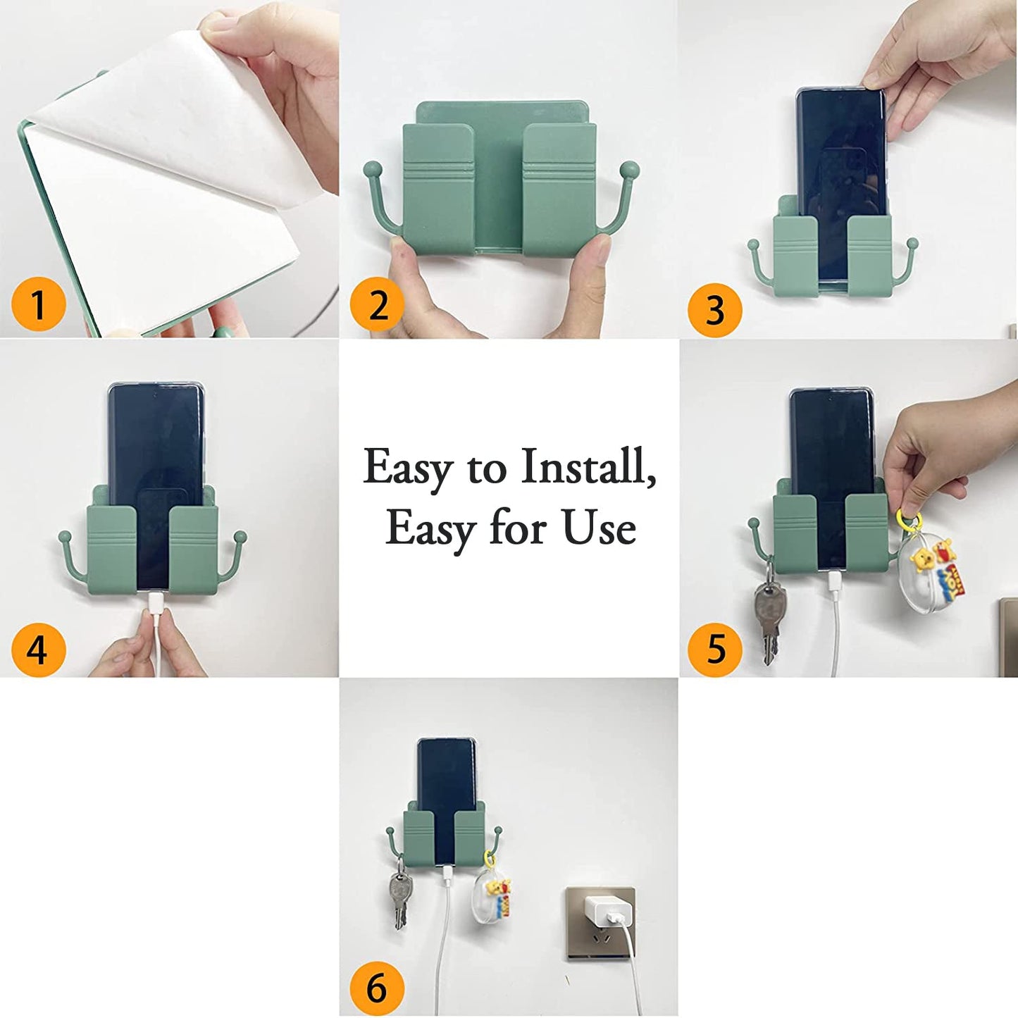 6201 1 Pc Wallmount Mobile Stand With Hook Design Used In All Kinds Of Places Including Household And Many More As A Hanging Support For Cloths And Stuffs Purposes. - eazy cart store