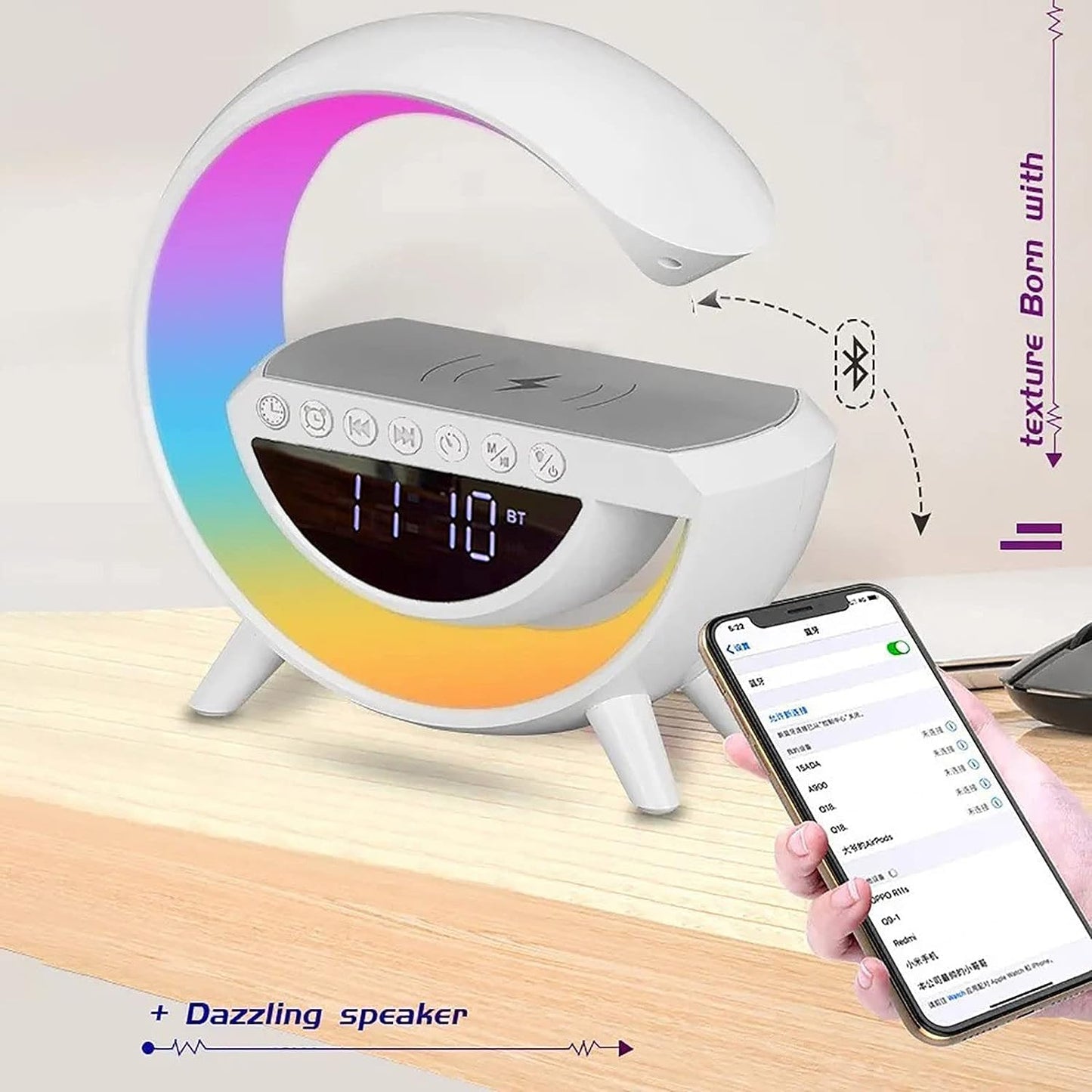G Lamp Speaker - 3-in-1 Bluetooth Speaker With Fast Wireless Charging (1 Pc) - eazy cart store