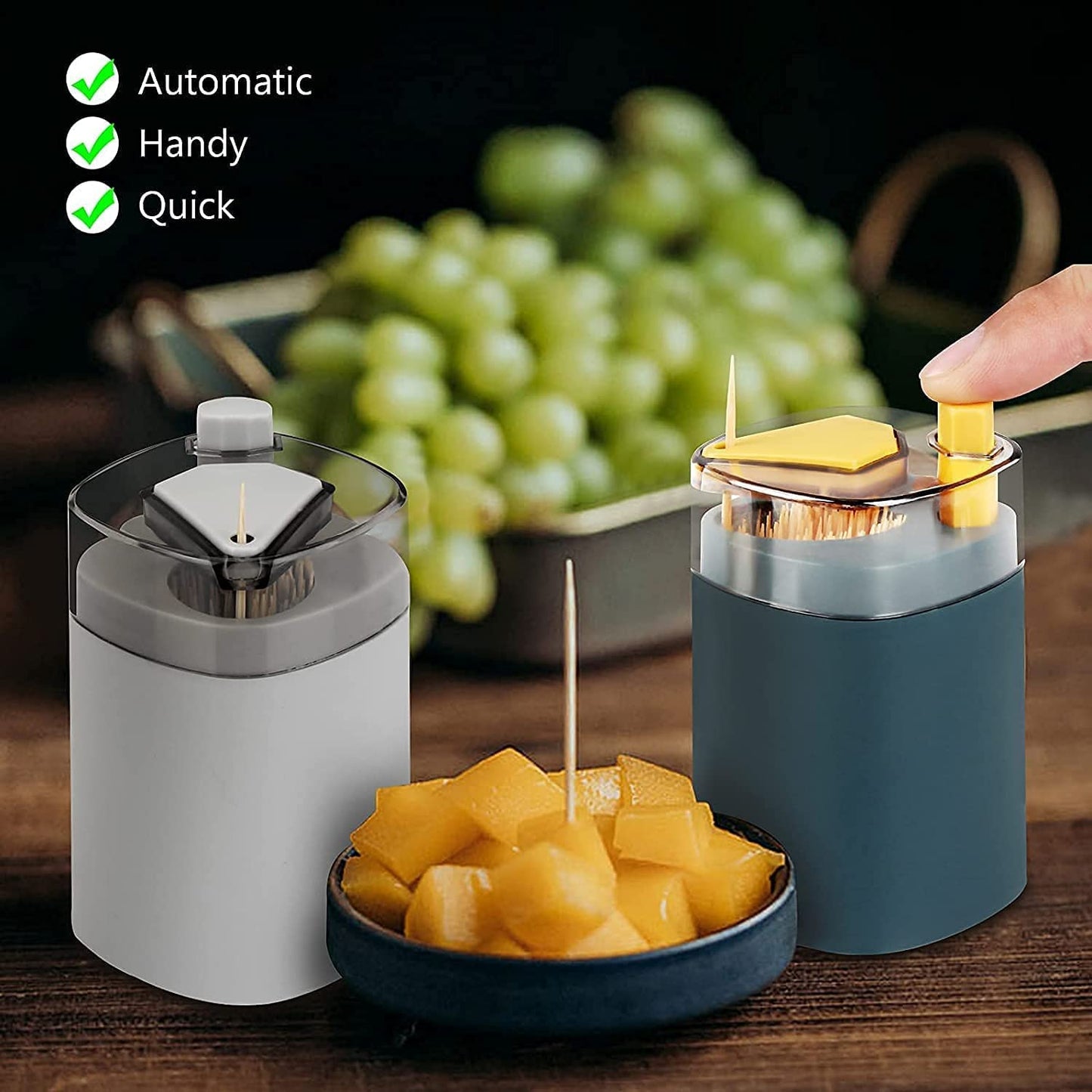 4005l Toothpick Holder Dispenser Pop-up Automatic Toothpick Dispenser For Kitchen Restaurant Thickening Toothpicks Container Pocket Novelty Safe Container Toothpick Storage Box. - eazy cart store