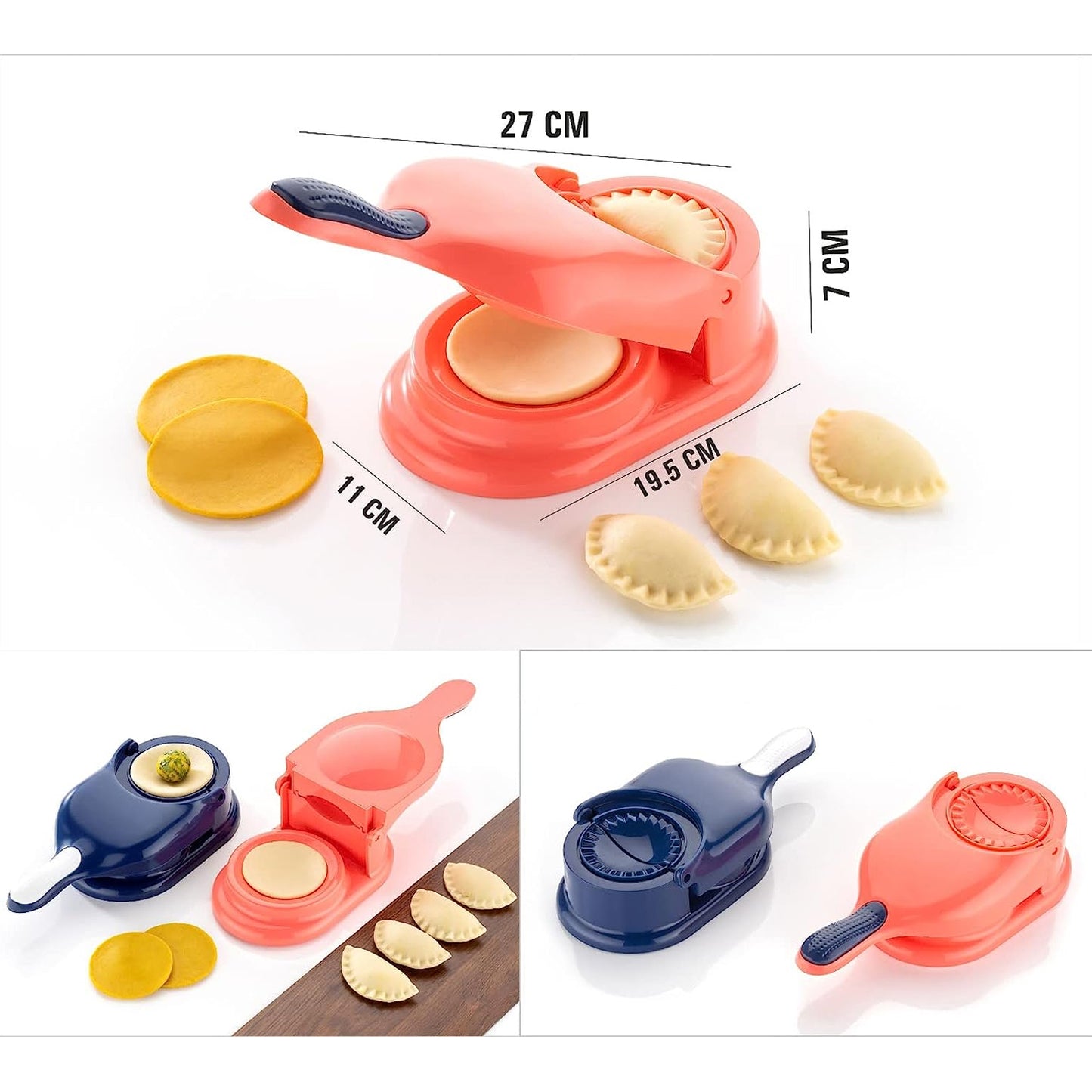 5302 Dumpling Press Mould For Gujiya Ghughra Momos Making 2 In 1 Dumpling Maker Mould Machine Kitchen Dumpling Making Tool - eazy cart store