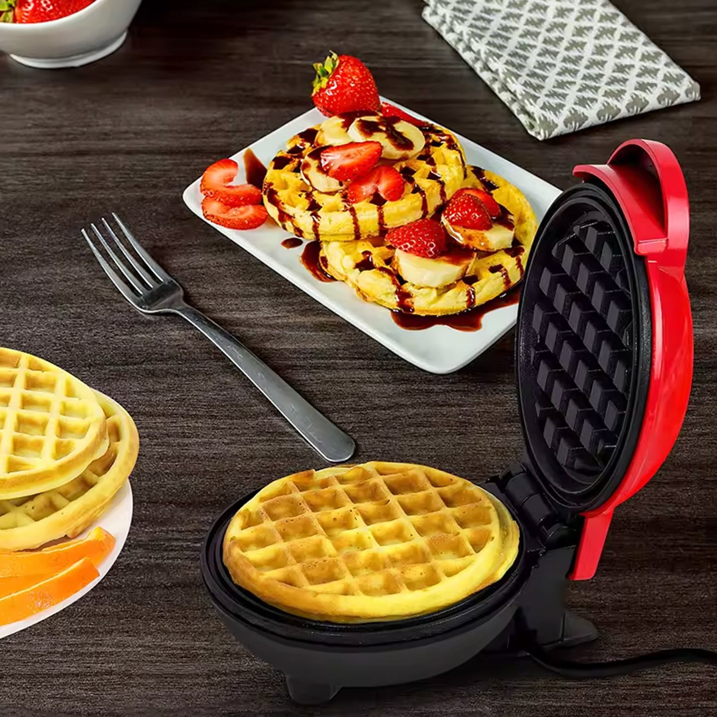 Mini Waffle Maker Machine Waffle Iron Home Appliances Kitchen Gift Easy To Clean On-stick Surfaces Perfect Breakfast Dessert Sandwich Pan Cakes Paninis Other Snacks Machine - eazy cart store