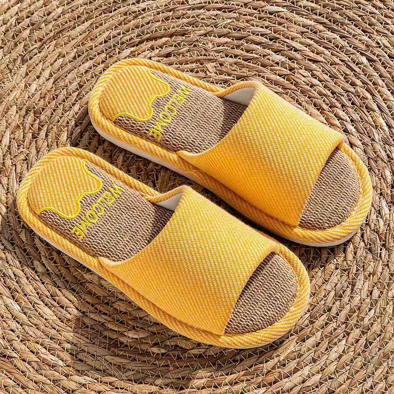 Home Non-slip Cotton And Linen Inside Slippers