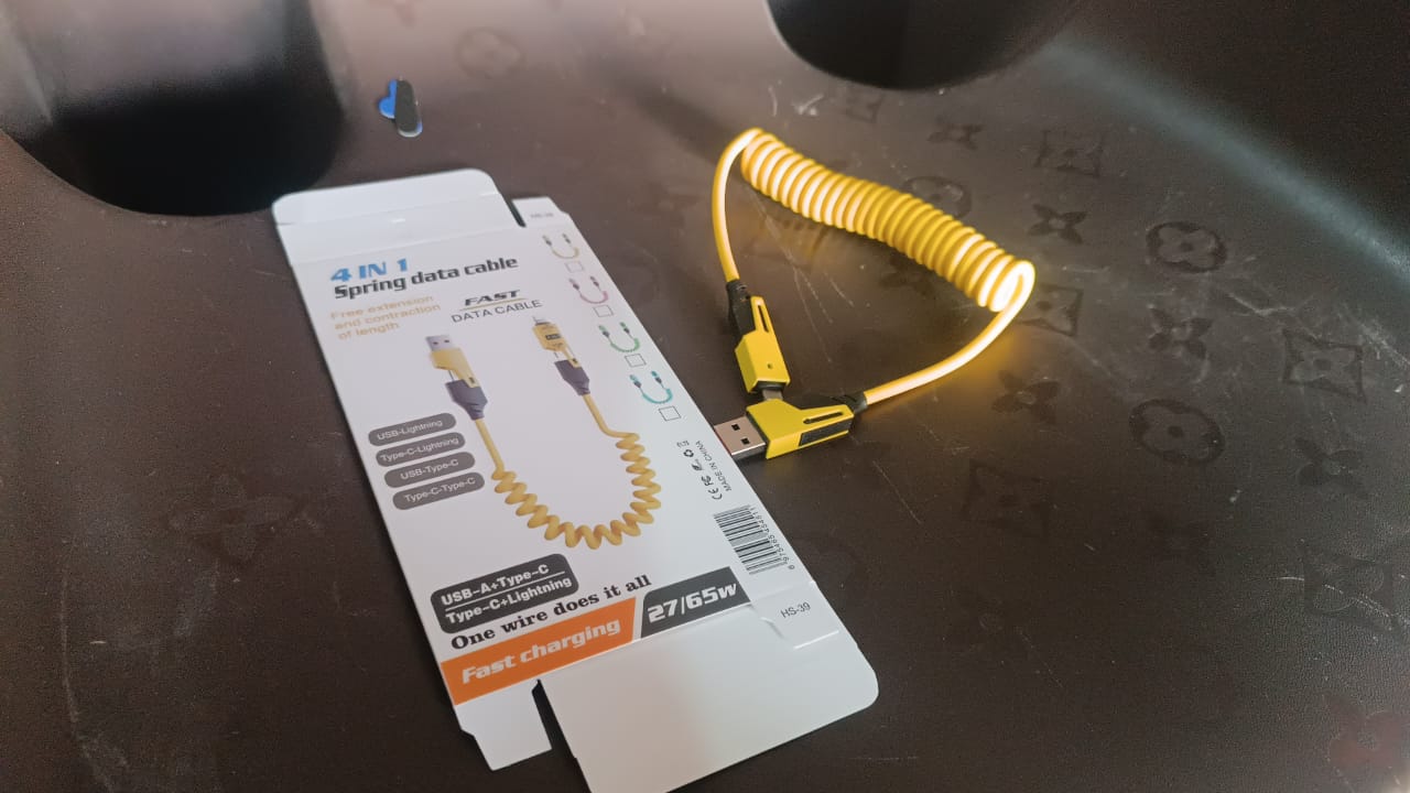 4 In 1 Spring Fast Charging Cable (1 Pc 1.5 Mtr Long) - eazy cart store