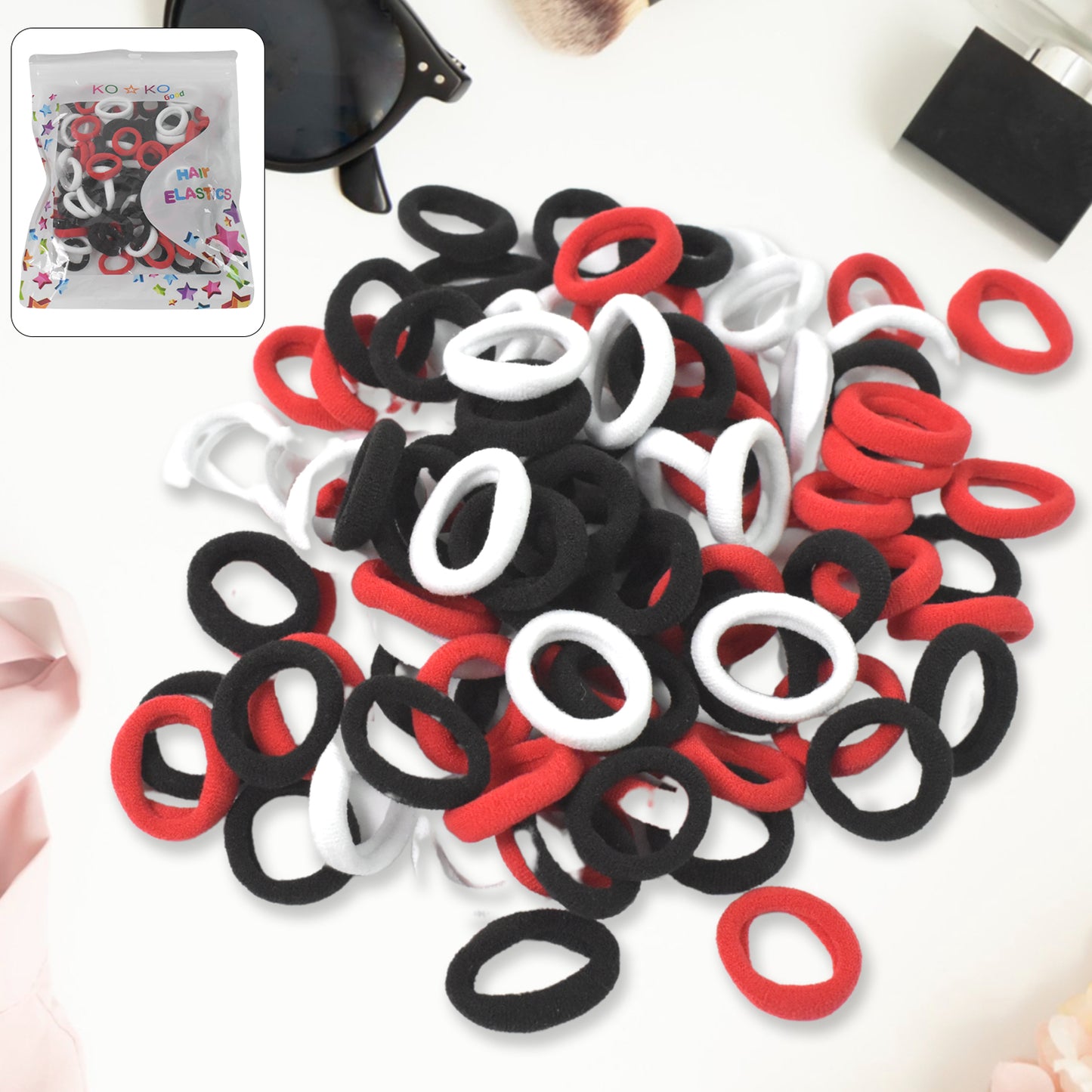 Small Hairbands Bands For Hair Rubber Bands (Pack Of 50 Multicolour) - eazy cart store