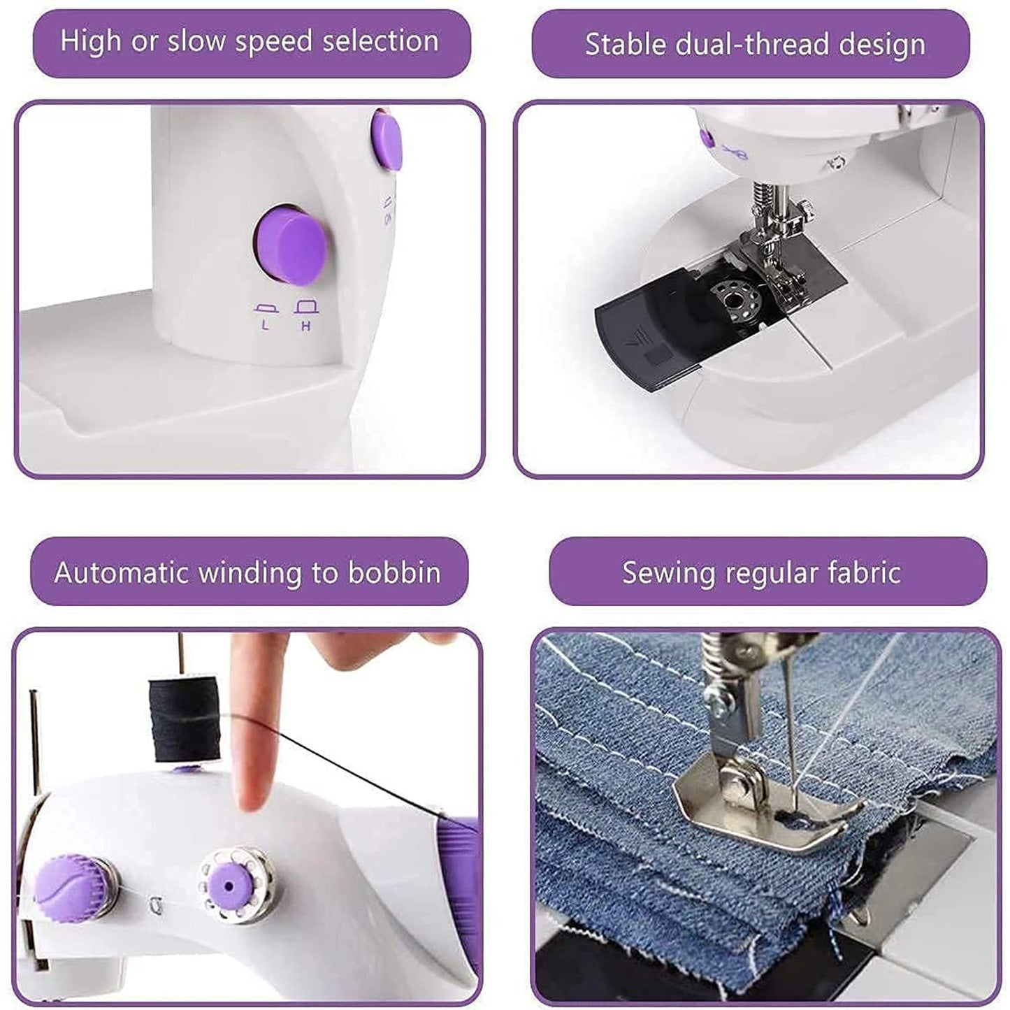 12917 Home Tailoring Sewing Machine With Extension Table Set Foot Pedal Adapter Mini Electric Silai Machine Portable Stitching Machinetailoring Machine - eazy cart store