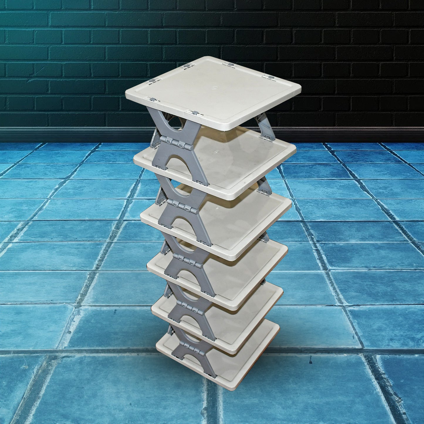 Smart Shoe Rack Shoes Stand Multifunctional Entryway Foldable Collapsible Door Shoe Rack Free Standing Heavy Duty Plastic Shoe Shelf Storage Organizer Narrow Footwear Home (1 Pc 4 Layer 6 Layer 8 Layer) - eazy cart store