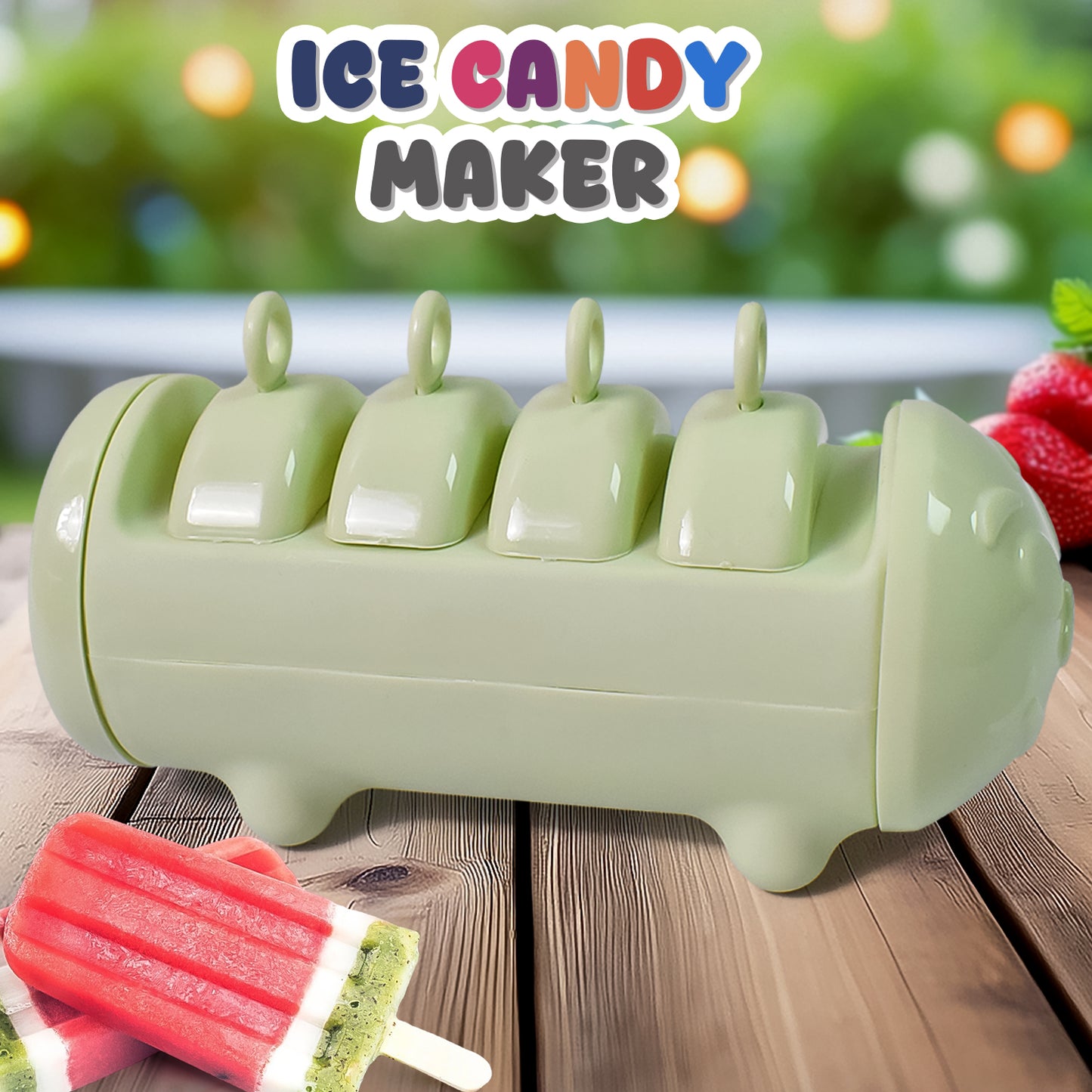 Plastic Ice Candy Maker 4 Compartment Grid Kulfi Candy (1 Pc) - eazy cart store