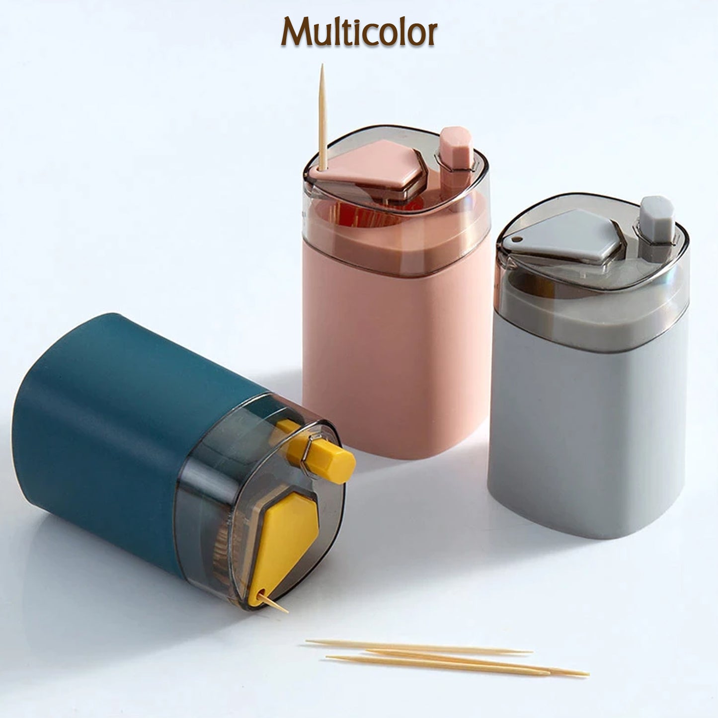 4005l Toothpick Holder Dispenser Pop-up Automatic Toothpick Dispenser For Kitchen Restaurant Thickening Toothpicks Container Pocket Novelty Safe Container Toothpick Storage Box. - eazy cart store