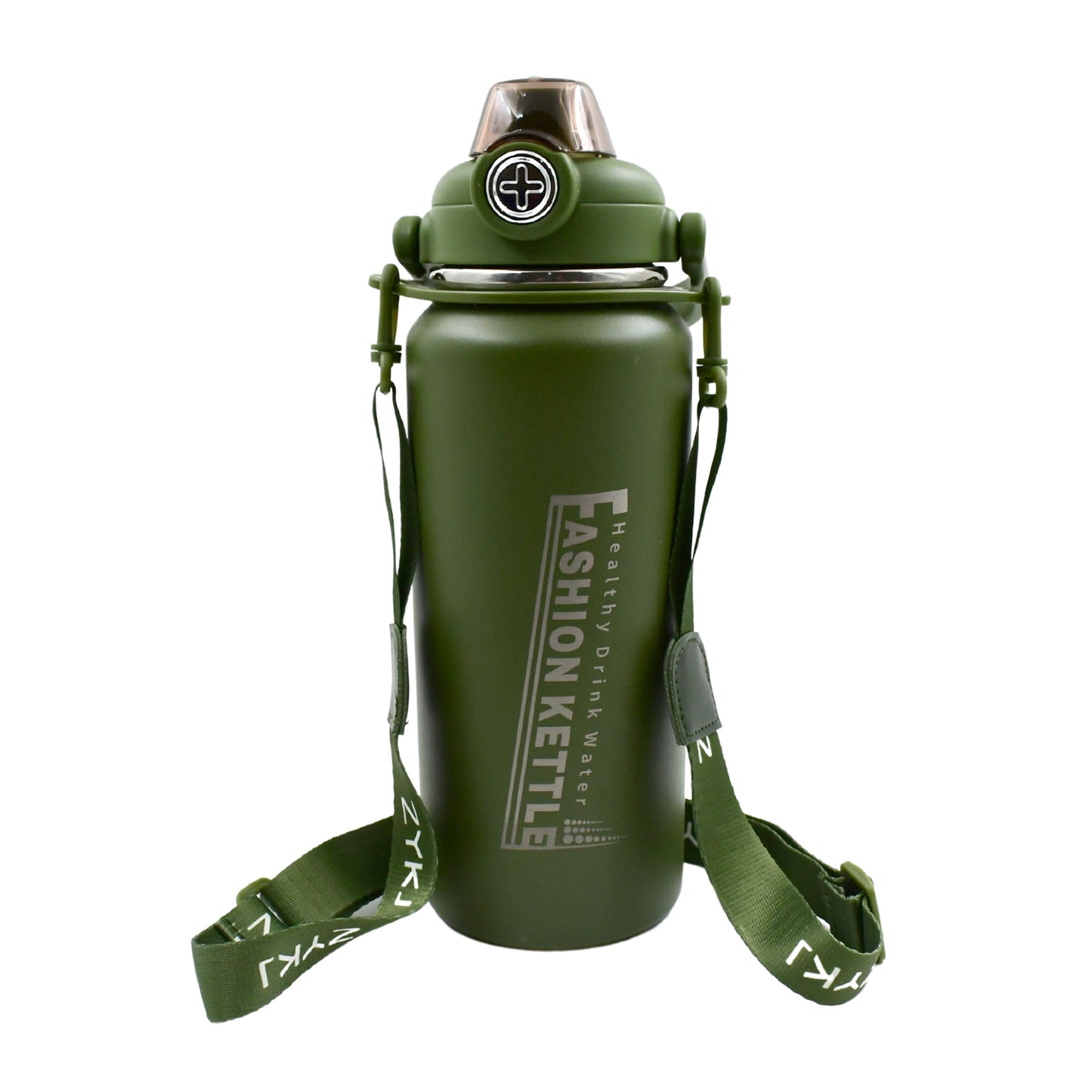 13039 Liter Stainless Steel Water Bottle With Straw Strap Handle Vacuum Insulated Thermos Flask Double-walled Coffee Thermos Flask Leak-proof Water Bottle For Sports Fitness Gym (1500ml) - eazy cart store