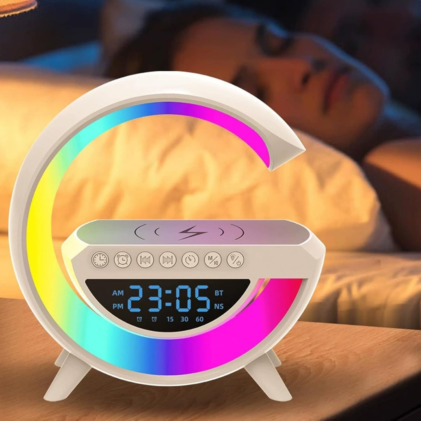 G Lamp Speaker - 3-in-1 Bluetooth Speaker With Fast Wireless Charging (1 Pc) - eazy cart store