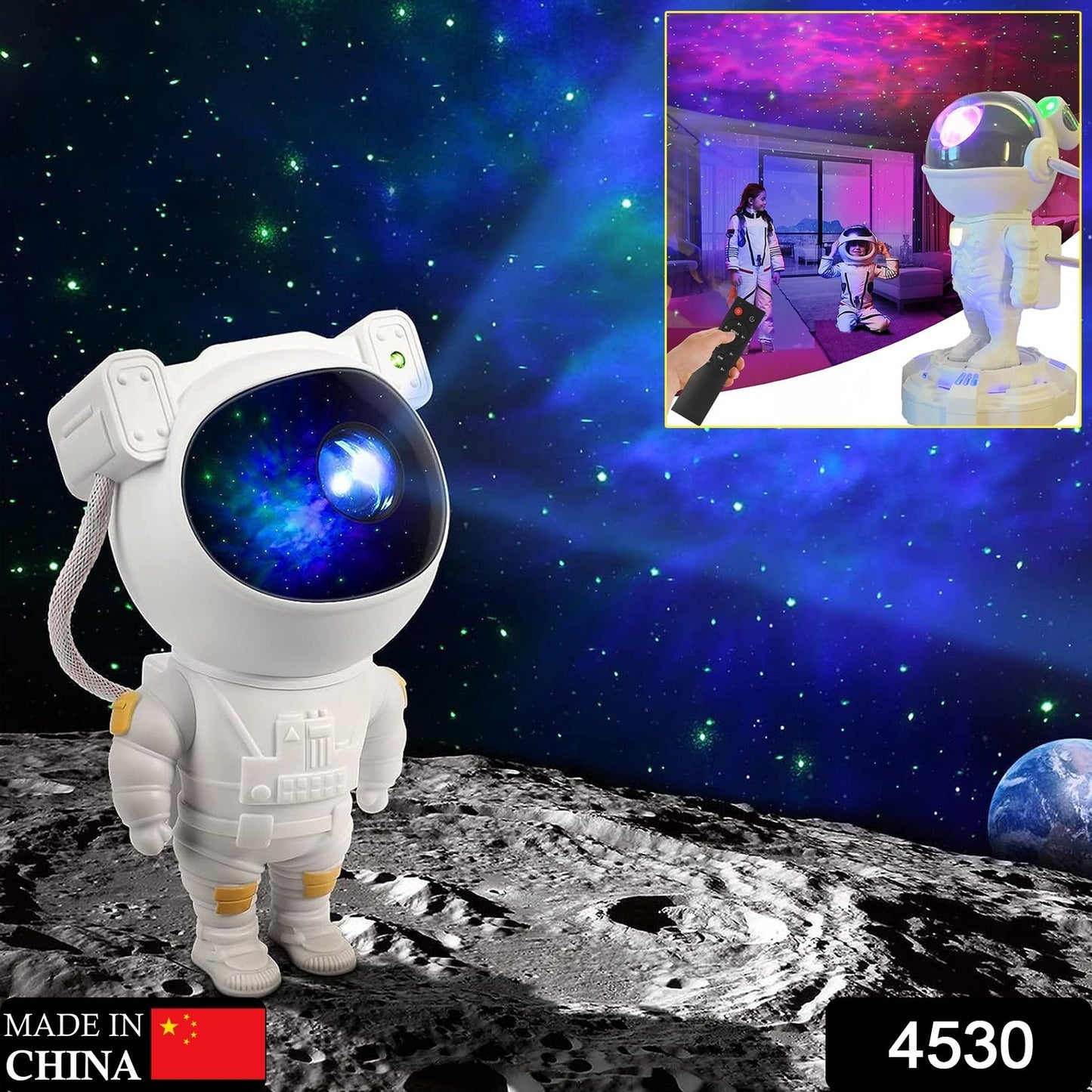 4530 Robot Sky Space Stars Light Astronaut Galaxy Projector Night Lamp Bedroom Kids Projector Remote Control Star Projector Will Take Childrens To Explore The Vast Starry Sky For Adults Raksha Bandhan Diwali Gift - eazy cart store
