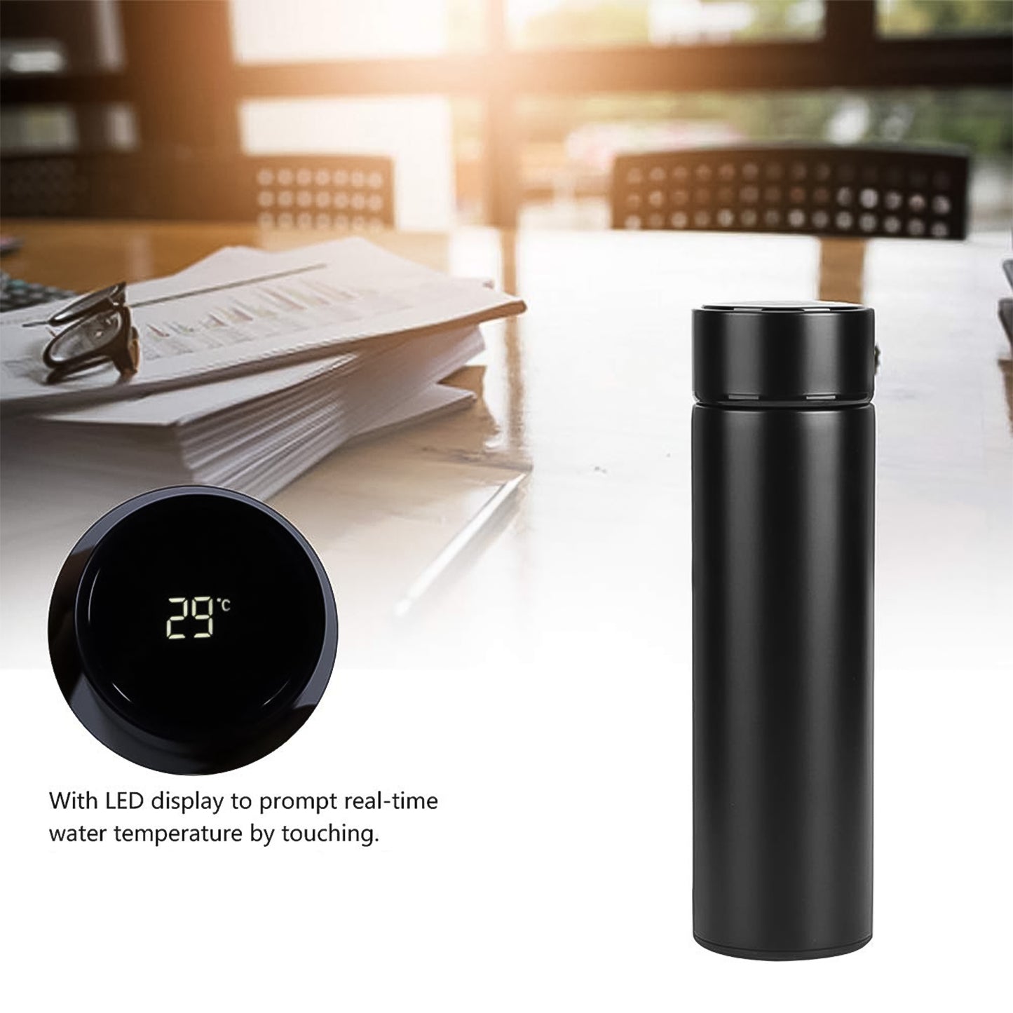 Thermal Coffee Carafe Tea Pot Water Bottles With Led Display (Bottle 500 Ml Pot 1000 Ml 2 Pc) - eazy cart store