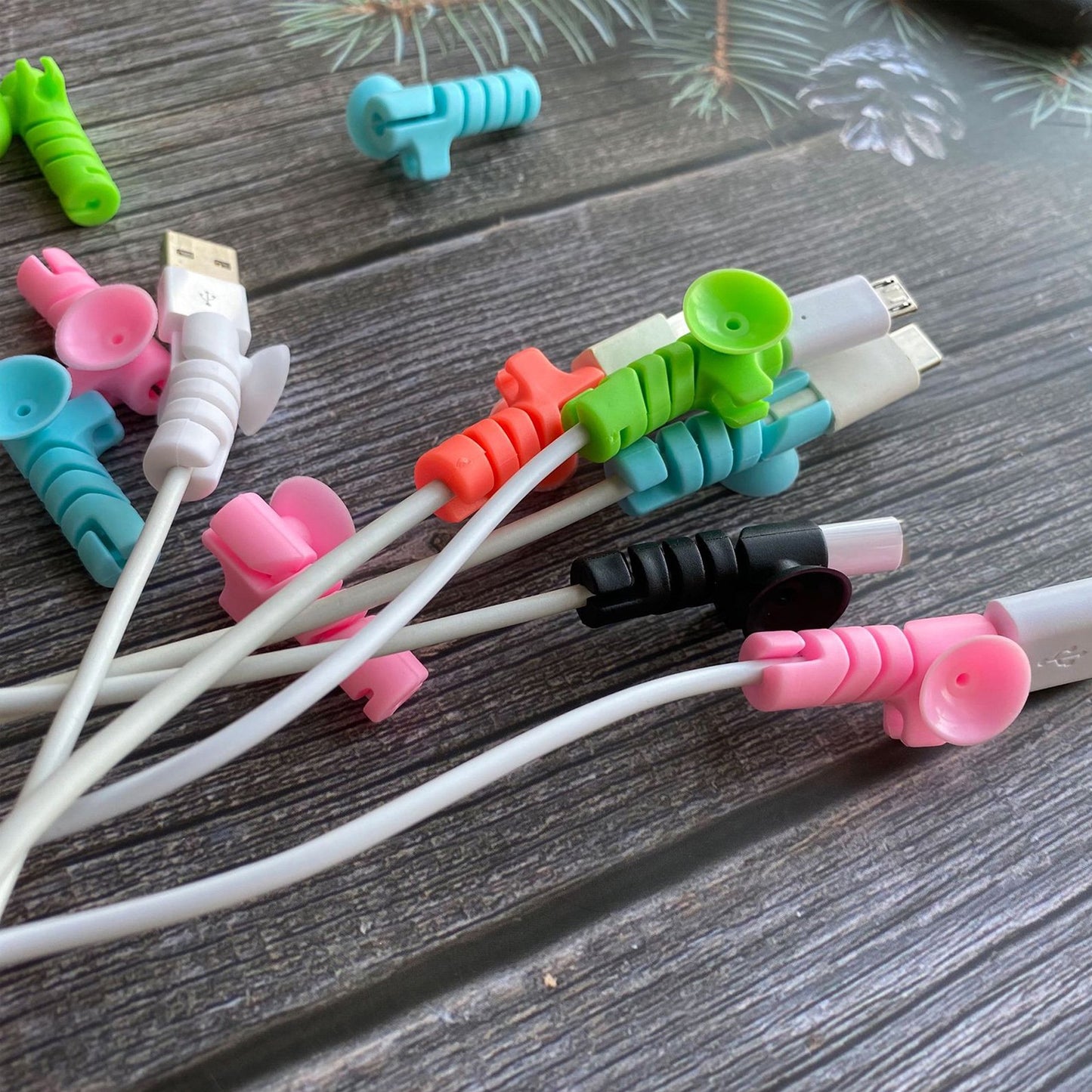 Cable Cord Protector Saver With Suction End (Suction Winder 4 Pcs Set) - eazy cart store