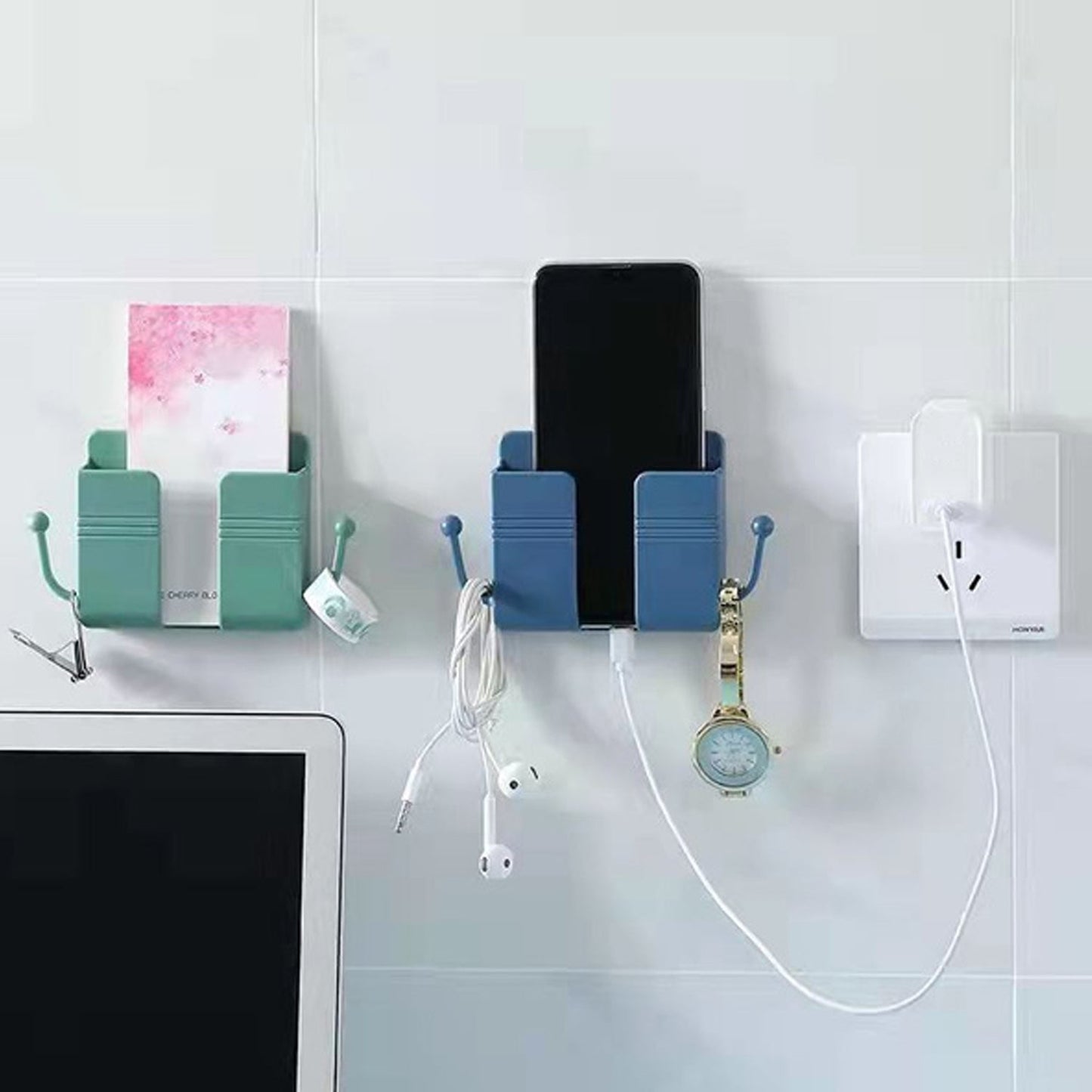 6201 1 Pc Wallmount Mobile Stand With Hook Design Used In All Kinds Of Places Including Household And Many More As A Hanging Support For Cloths And Stuffs Purposes. - eazy cart store