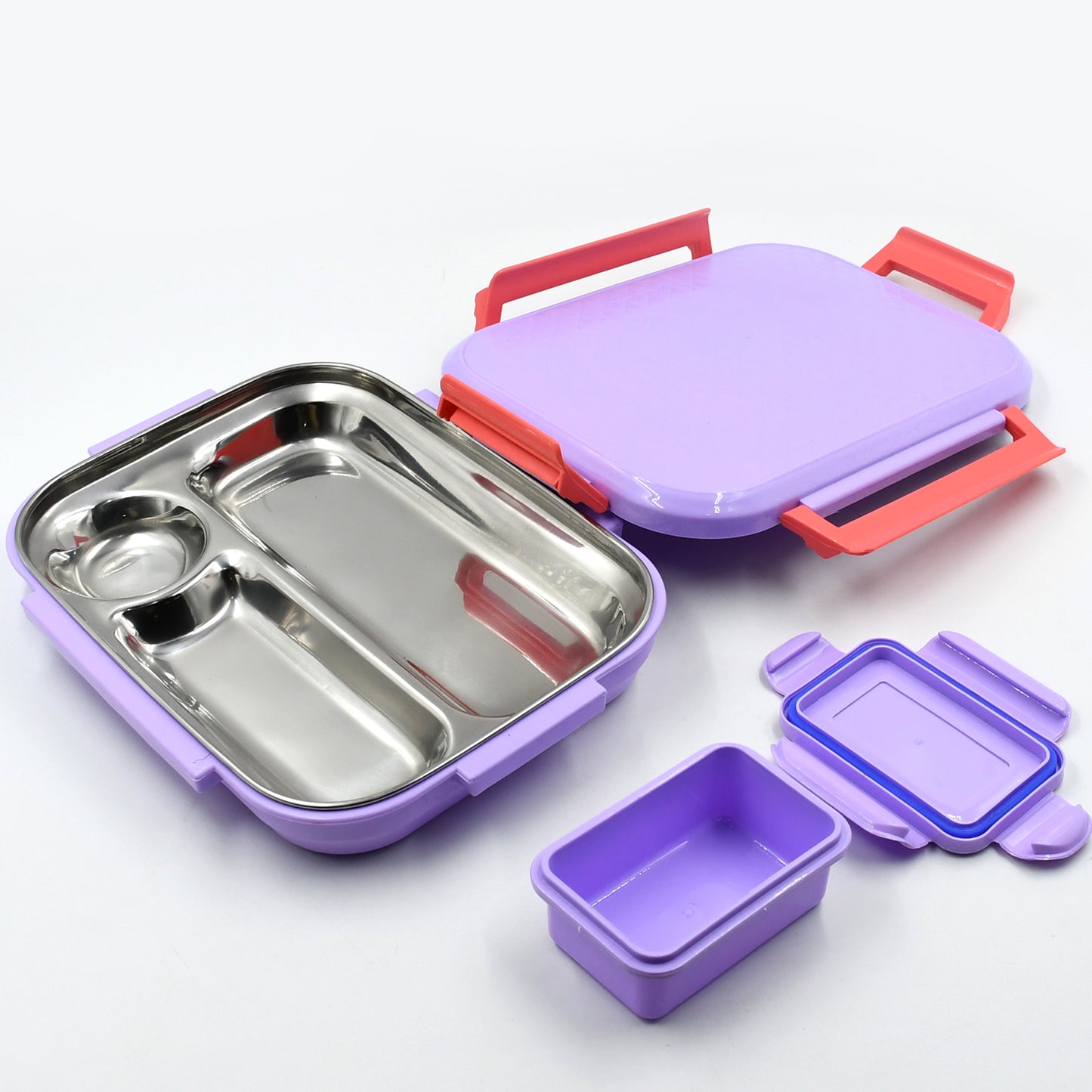 5365 Lunch Box Plastic With Steel Plate Small Lunch Box High Quality Box For Kids School Customized Plastic Lunch Box For Girls Boy - eazy cart store
