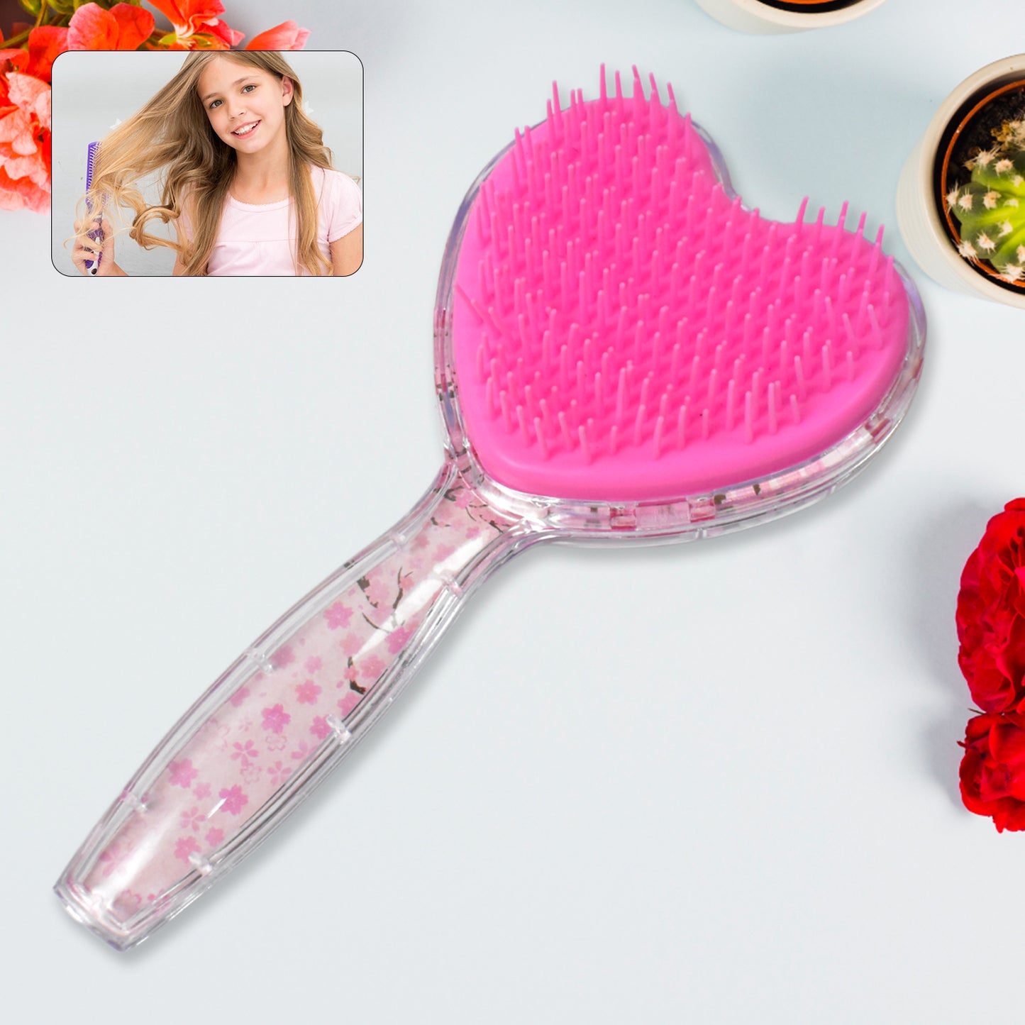 Heart Shape Hair Brush Massage Shower Comb (1 Pc) - eazy cart store