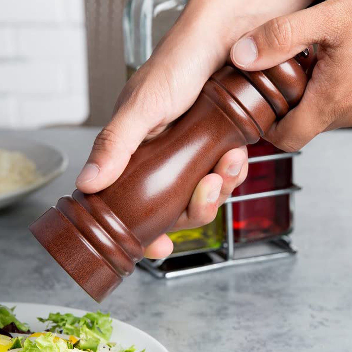 Wooden Pepper Mill 8 Inch Tall - Best Pepper Grinder (1 Pc) - eazy cart store