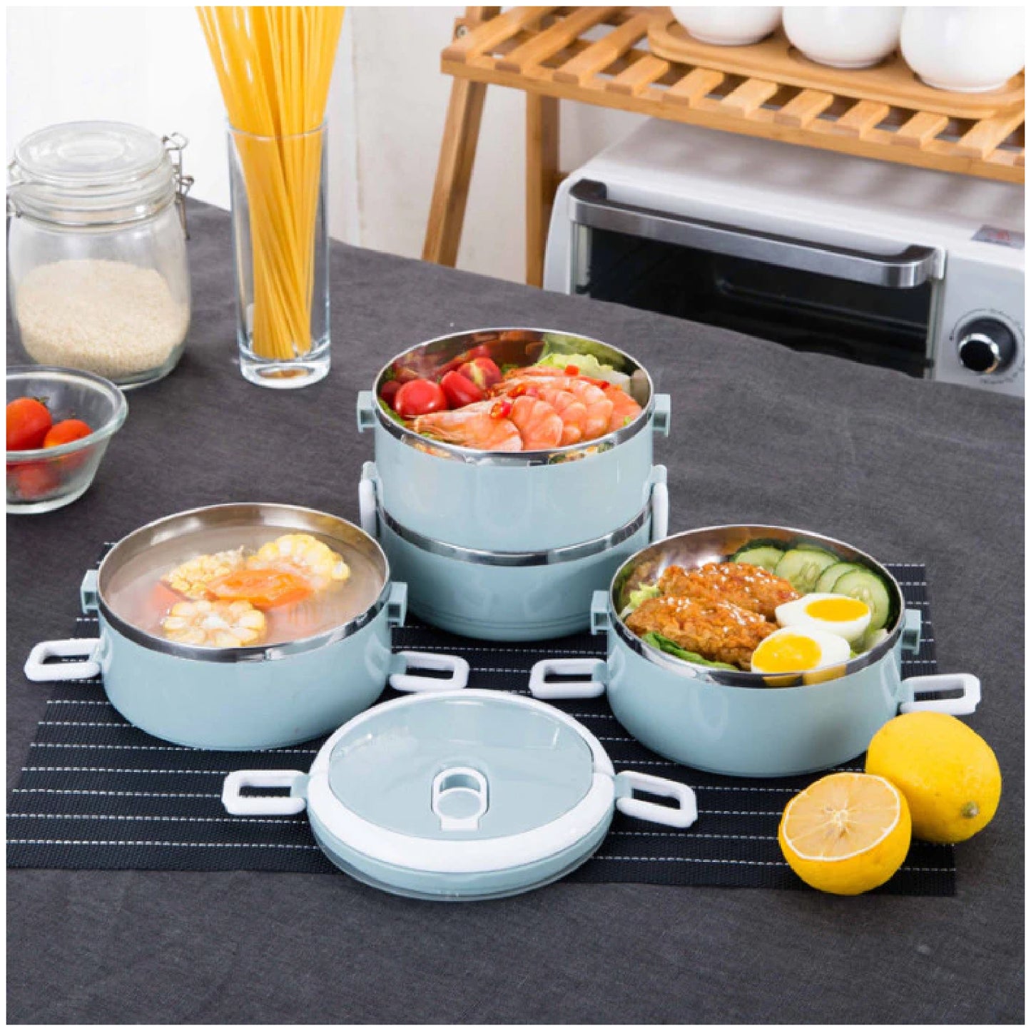 2871 Multi Layer Stainless Steel Hot Lunch Box (4 Layer) - eazy cart store