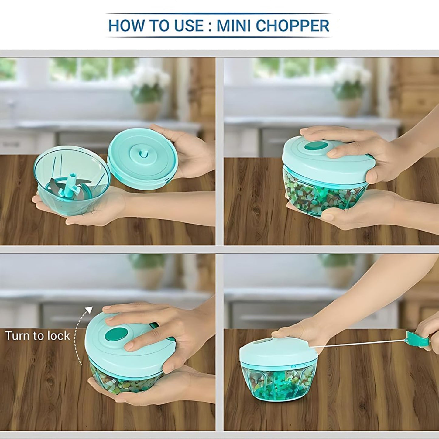 3 Blades Handy Chopper And Slicer Used Widely For Chopping And Slicing (450 Ml 1 Pc) - eazy cart store