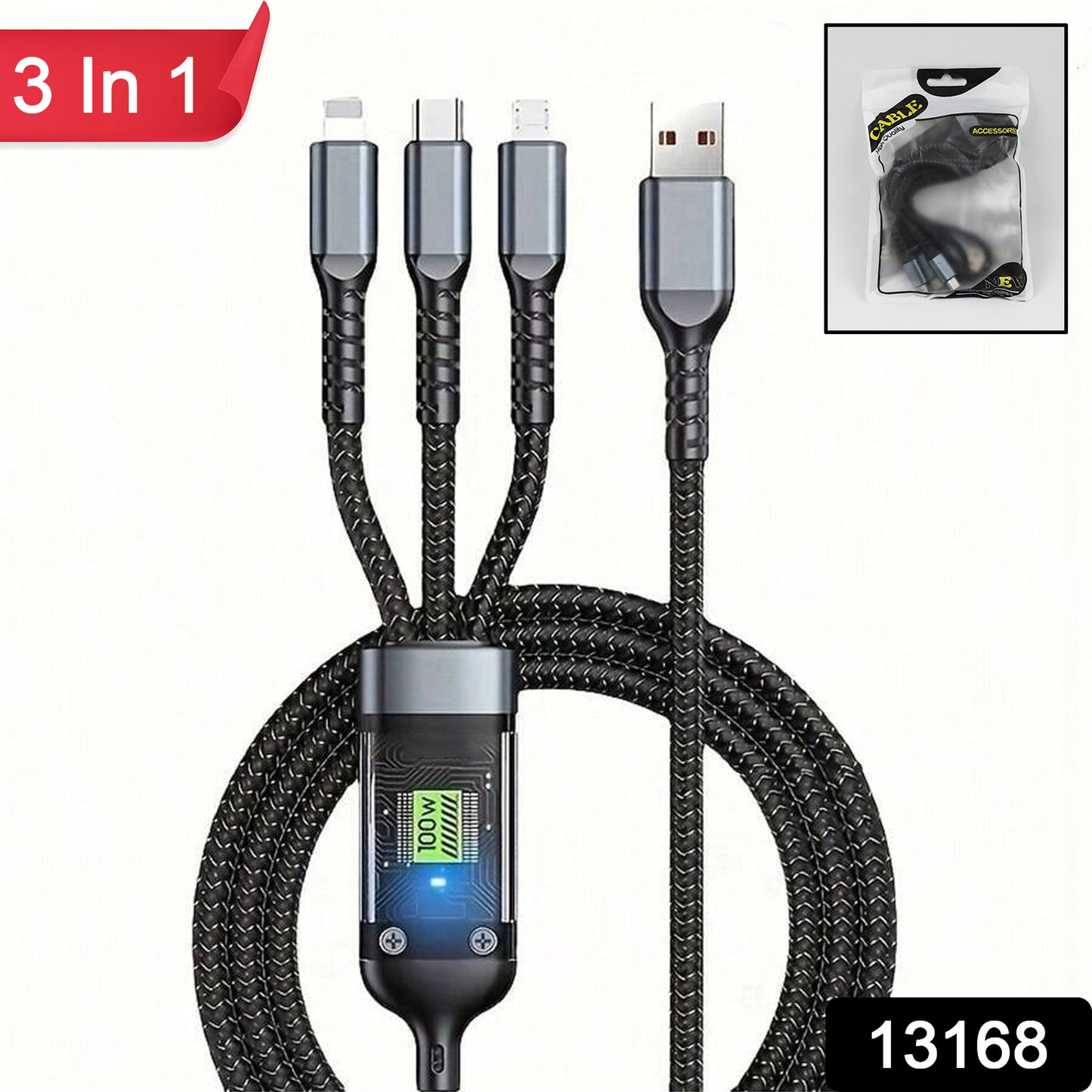 3-in-1 Super Fast Charging Cable 100w - eazy cart store