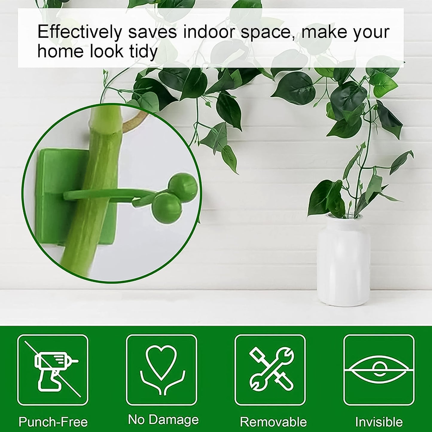 Plant Climbing Wall Fixture Clip Self-adhesive Hook (100 Pcs Set) - eazy cart store