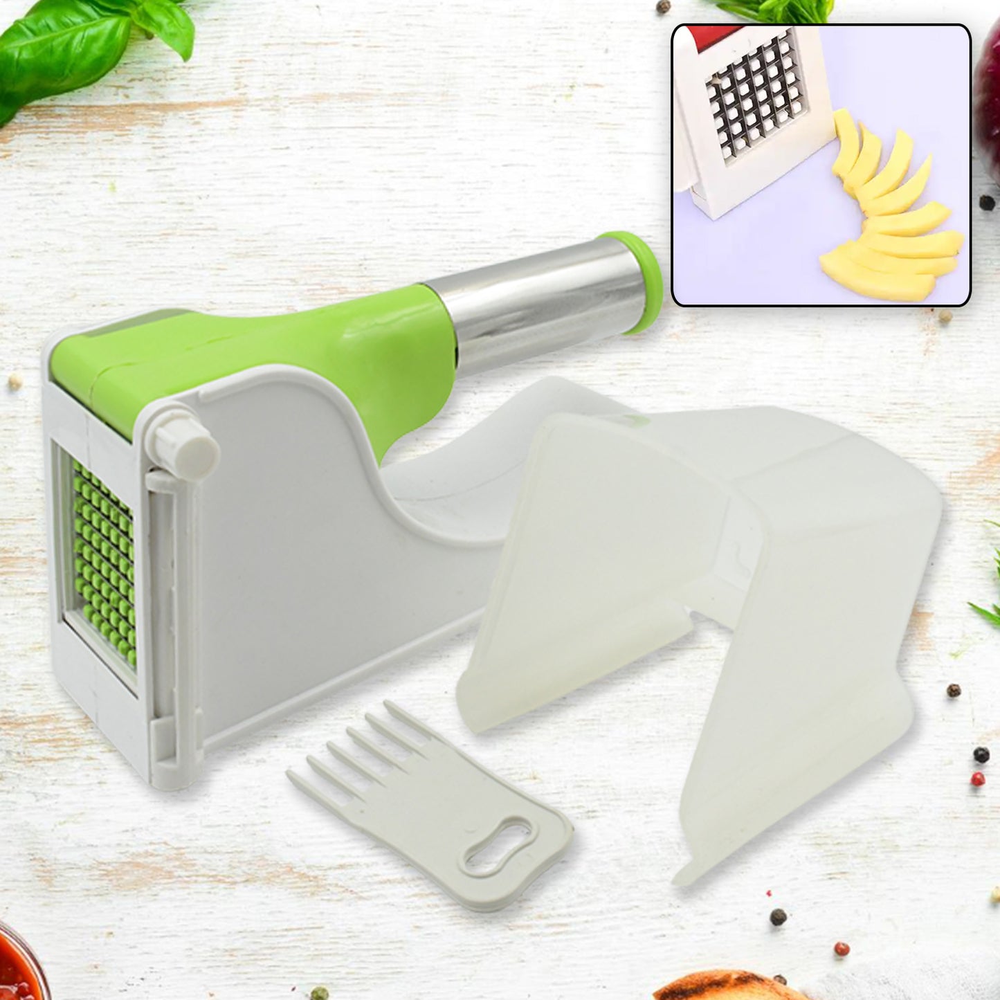114 Virgin Plastic French Fry Chipser Potato Chipserpotato Slicer With Container - eazy cart store