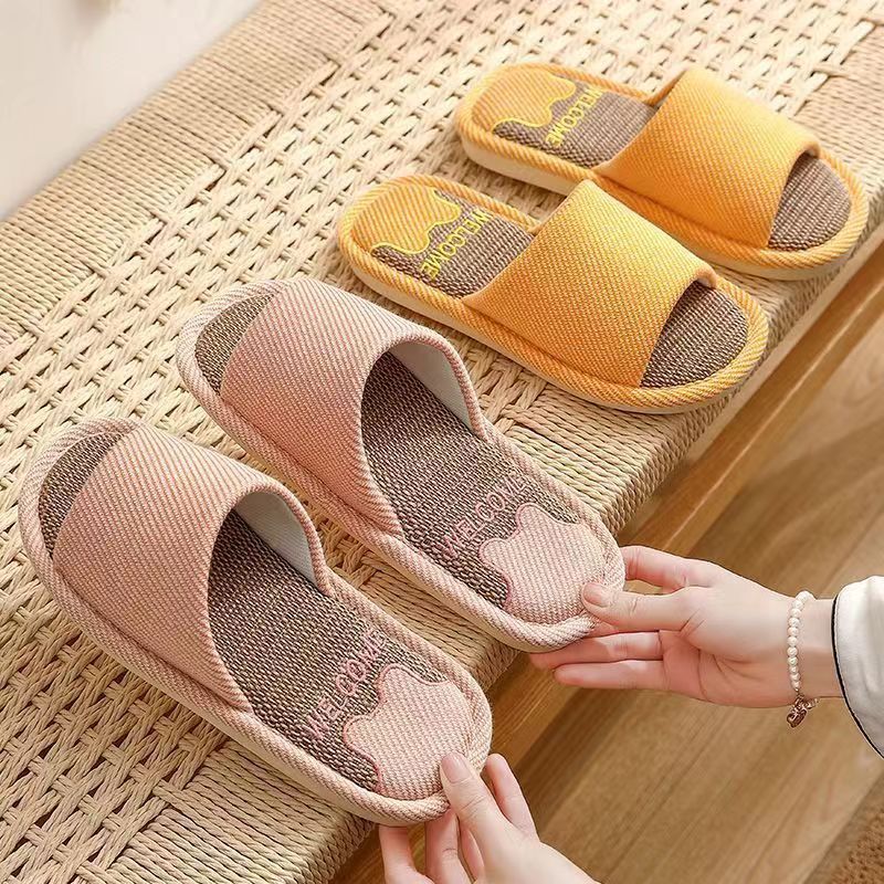 Home Non-slip Cotton And Linen Inside Slippers