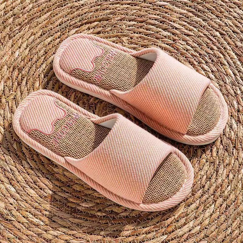 Home Non-slip Cotton And Linen Inside Slippers