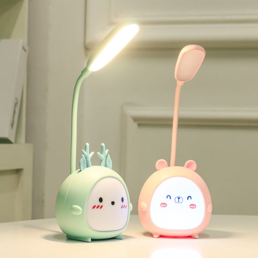 New Creative Cartoon Deer Cute Led Charging Eye Protection Night Light Student Bedroom Dormitory Folding Reading Lamp - eazy cart store
