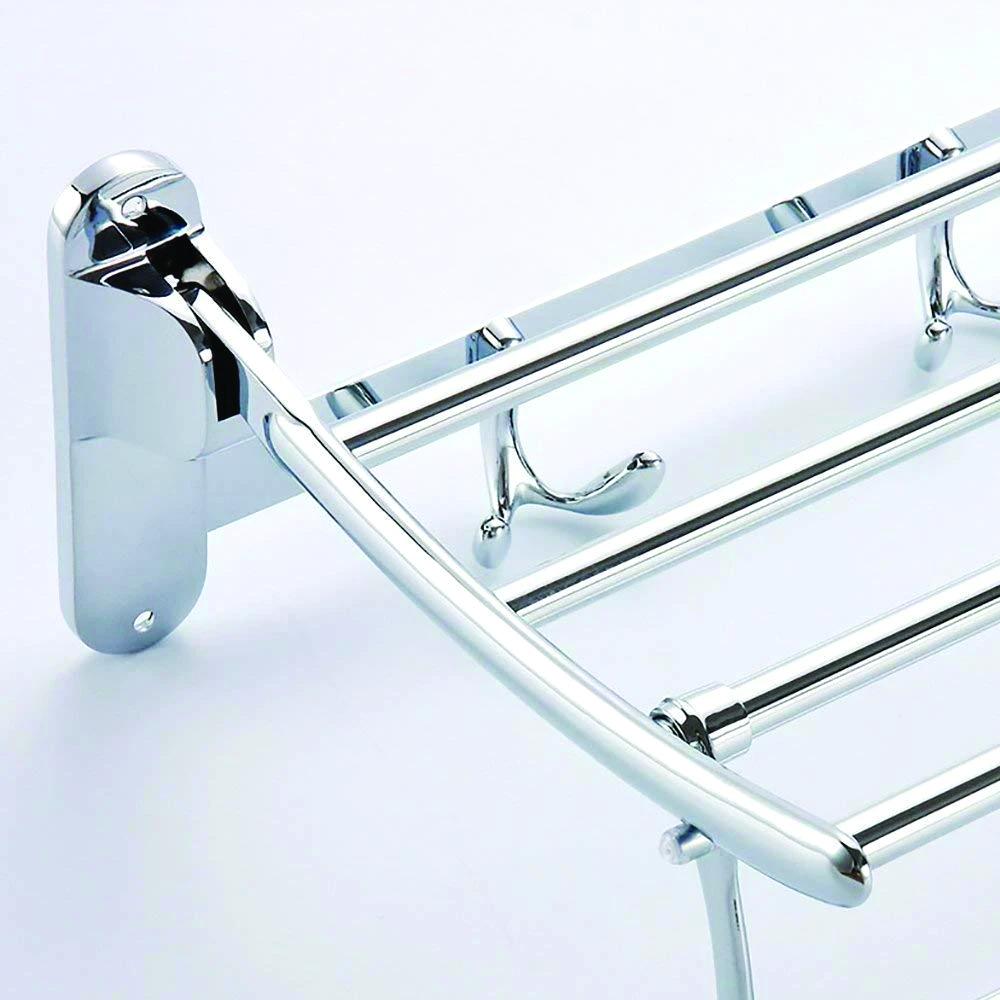 0491 Stainless Steel Folding Towel Rack Cum Towel Bar 18 Inch - eazy cart store