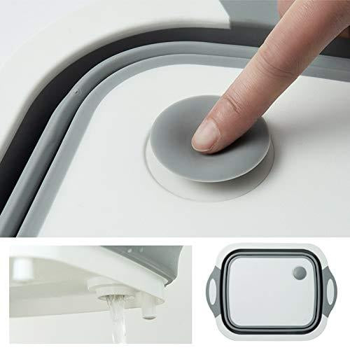 098 Foldable Chopping Board Dish Rack Washing Bowl  Draining Basket 3in1 Multi-function - eazy cart store