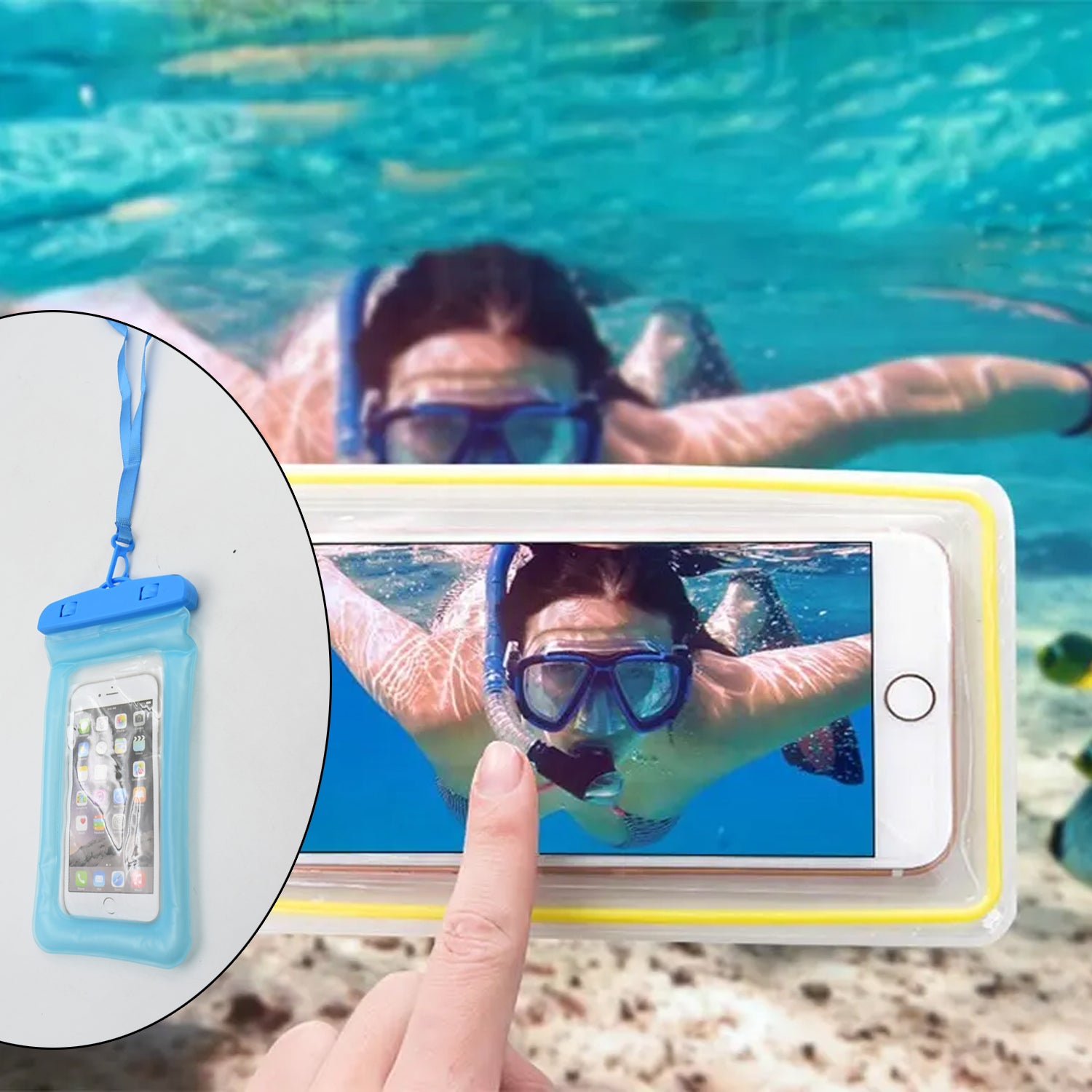 6386a  Mix Color Waterproof Pouch Lock Mobile Cover Under Water Mobile Case Waterproof Mobile Phone Case Waist Bag Underwater Bag For Smartphone Iphone Swimming Rain Cover Camping For All Mobile. - eazy cart store
