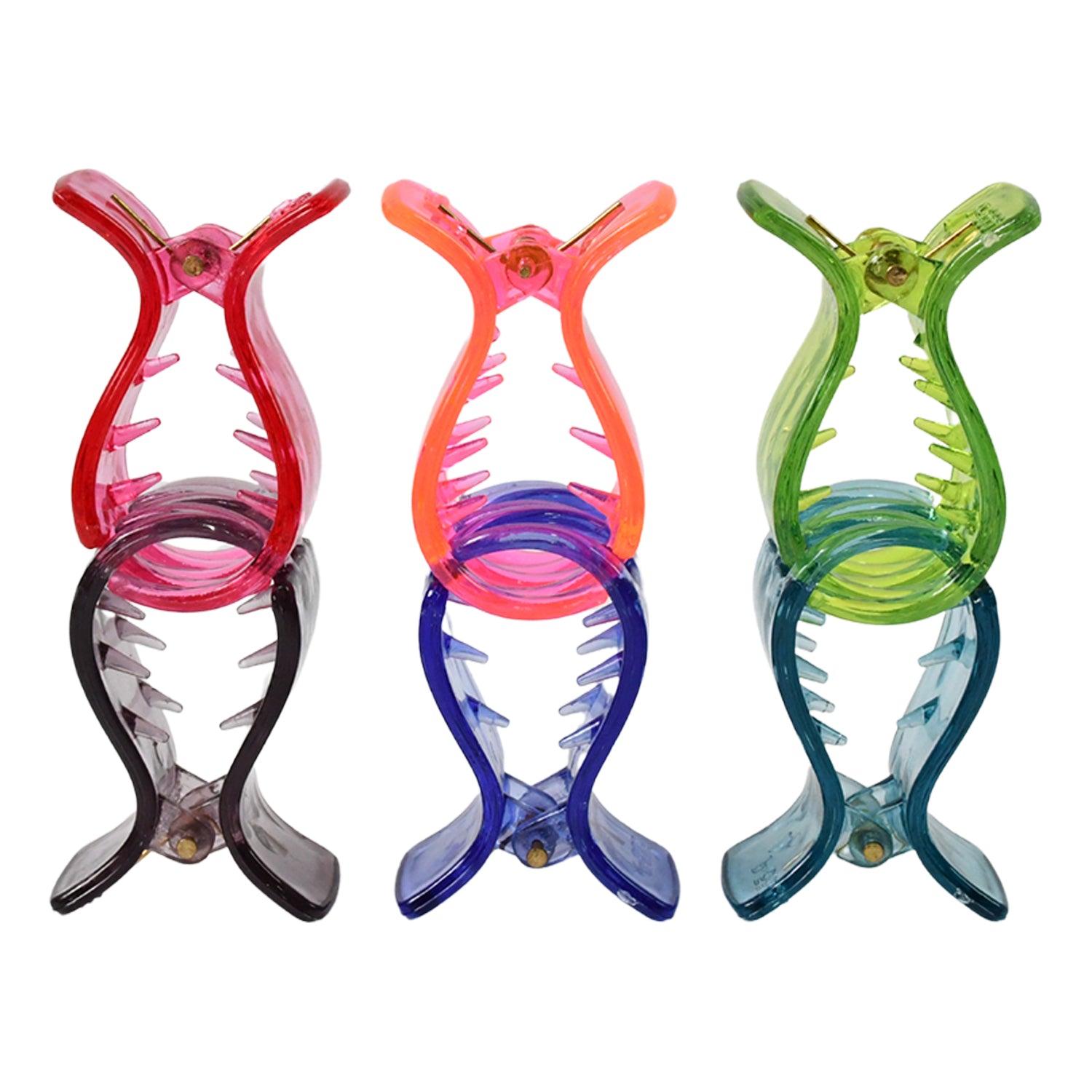 Big Hair Clips For Girls Kids Hair Accessories (6 Pcs Set  Transparent) - eazy cart store