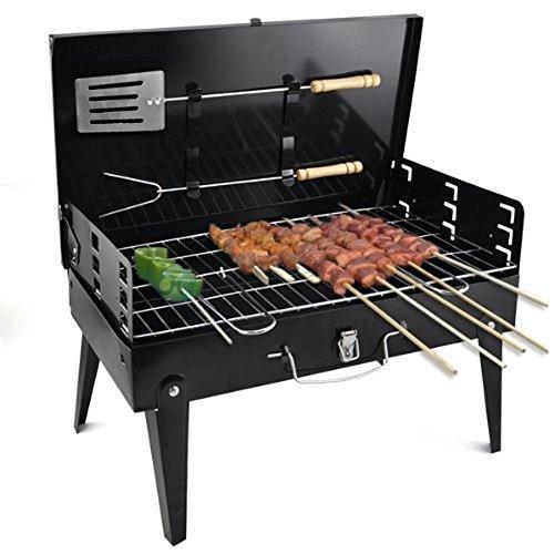 125 Stainless Steel Briefcase Style Barbecue Grill Toaster (Medium Black) - eazy cart store