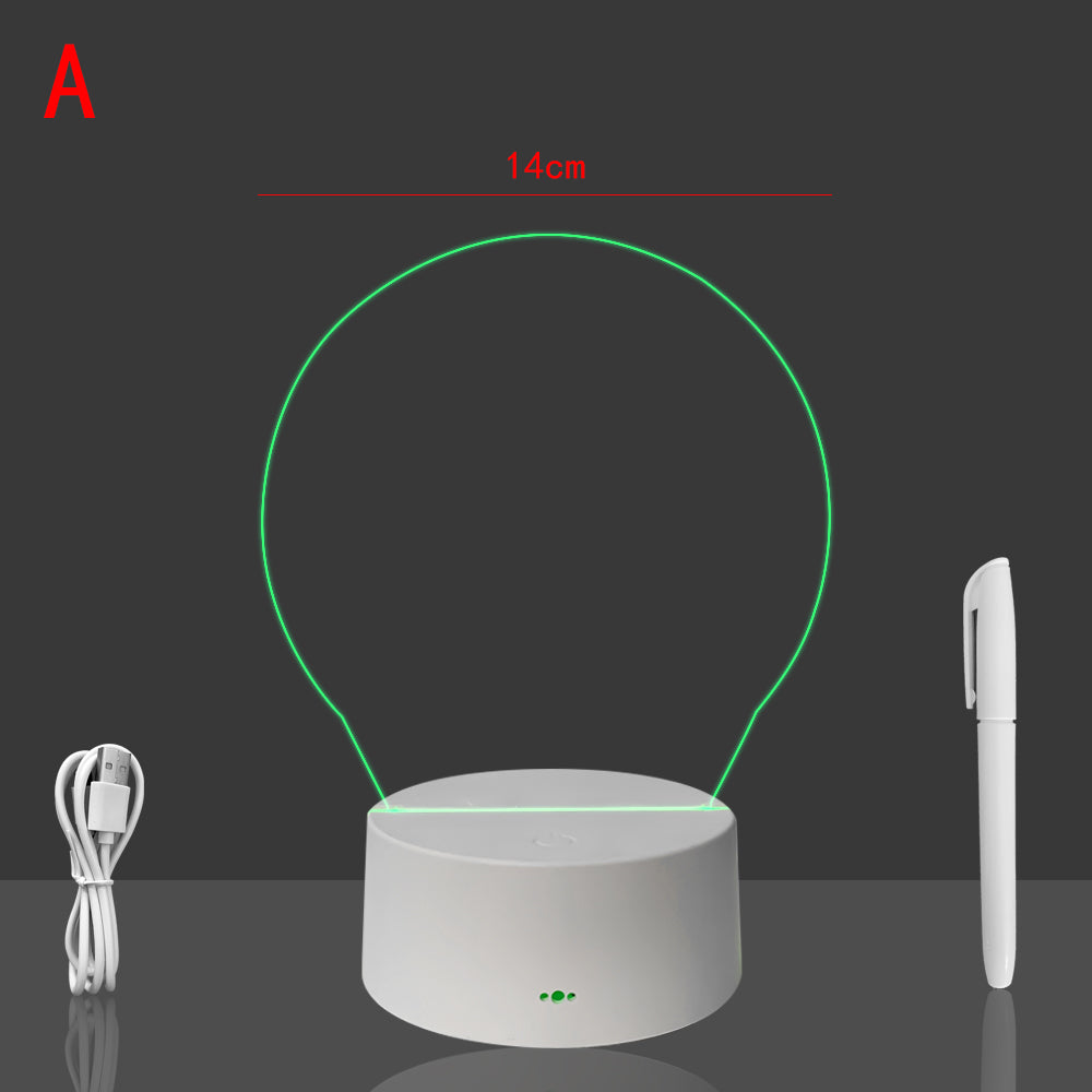 Transparent Luminous Acrylic Note Board 3d Night Light Can Be Erased And Written On The Computer Side Ins Night Light Message Board Memo - eazy cart store