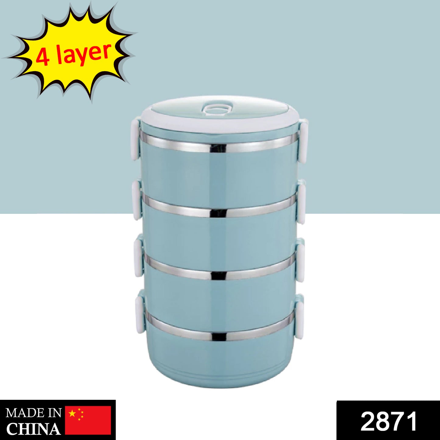 2871 Multi Layer Stainless Steel Hot Lunch Box (4 Layer) - eazy cart store