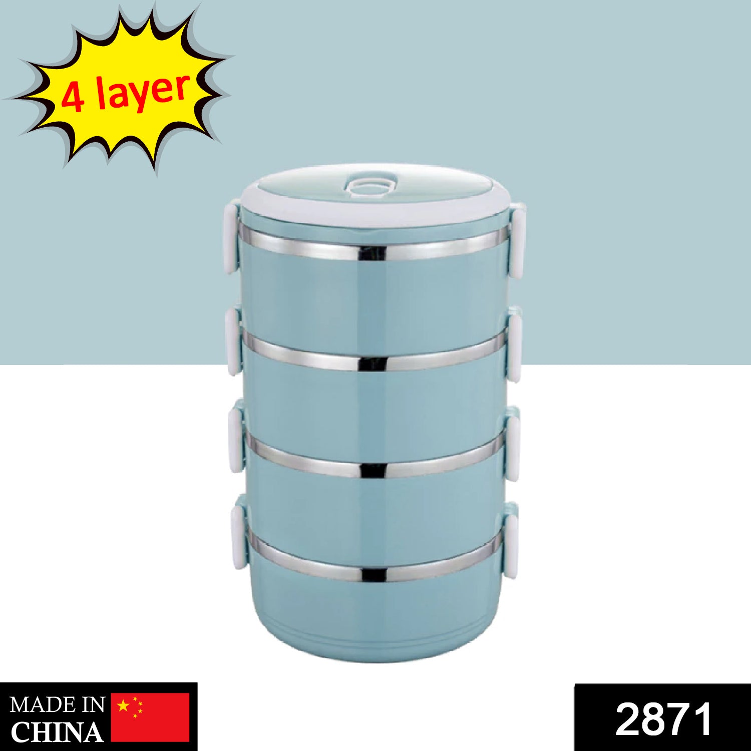 2871 Multi Layer Stainless Steel Hot Lunch Box (4 Layer) - eazy cart store