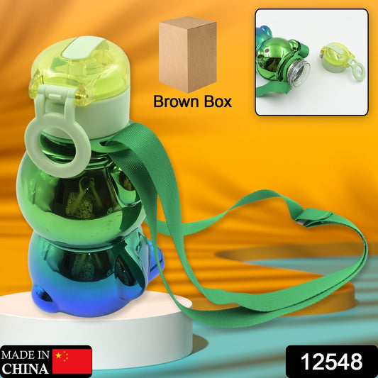 12548  Cute Plastic Water Bottle Straw Bottle With With Adjustable Shoulder Strap And Stickers Portable Drinking Cup Water Bottle For Kids - eazy cart store