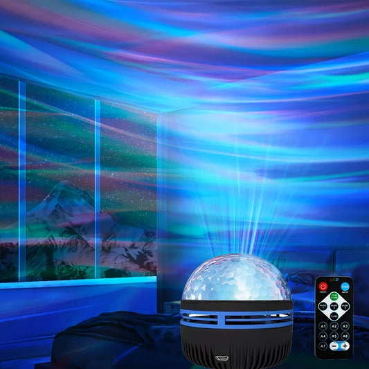 LED Water Pattern Starry Sky Light Remote Control Aurora Projection Light USB Plug-in Magic Ball Stage KTV Hotel Laser Light - eazy cart store