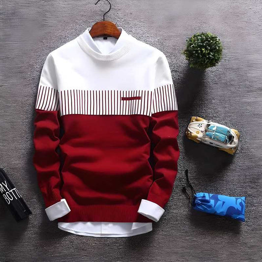 Cotton Blend Color Block Full Sleeves T-Shirt - eazy cart store