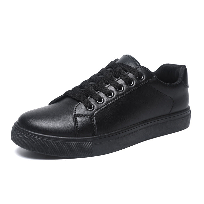 Little white shoes men's Korean version fashionable board shoes trend versatile casual men's plus size soft leather shoes - eazy cart store