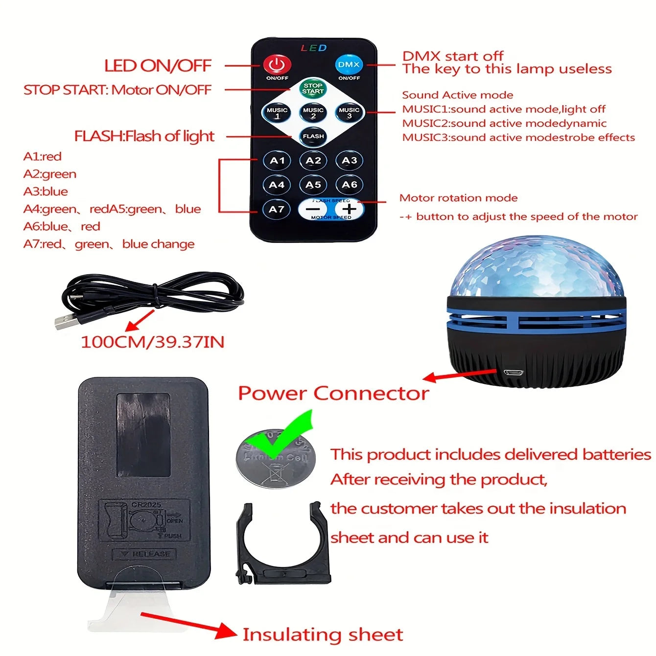 LED Water Pattern Starry Sky Light Remote Control Aurora Projection Light USB Plug-in Magic Ball Stage KTV Hotel Laser Light - eazy cart store